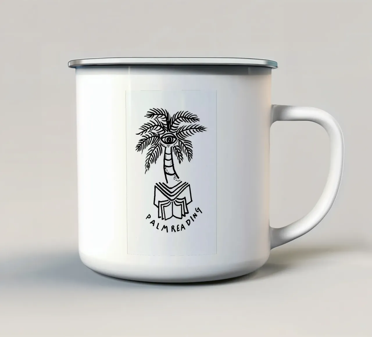 Palm Reading White taza de esmalte de Daniela Roessler