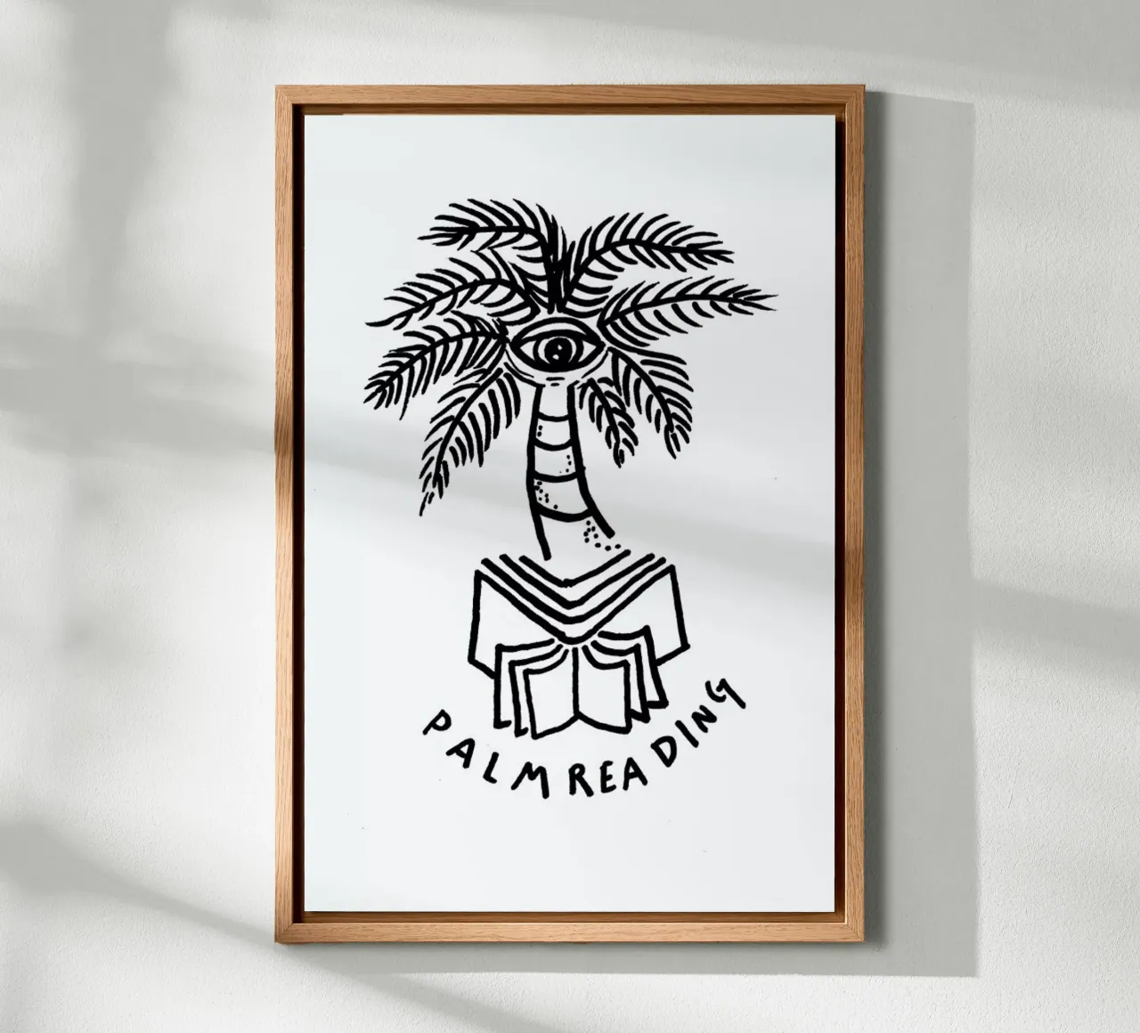 Palm Reading White tela con Cornice a cassetta da Daniela Roessler