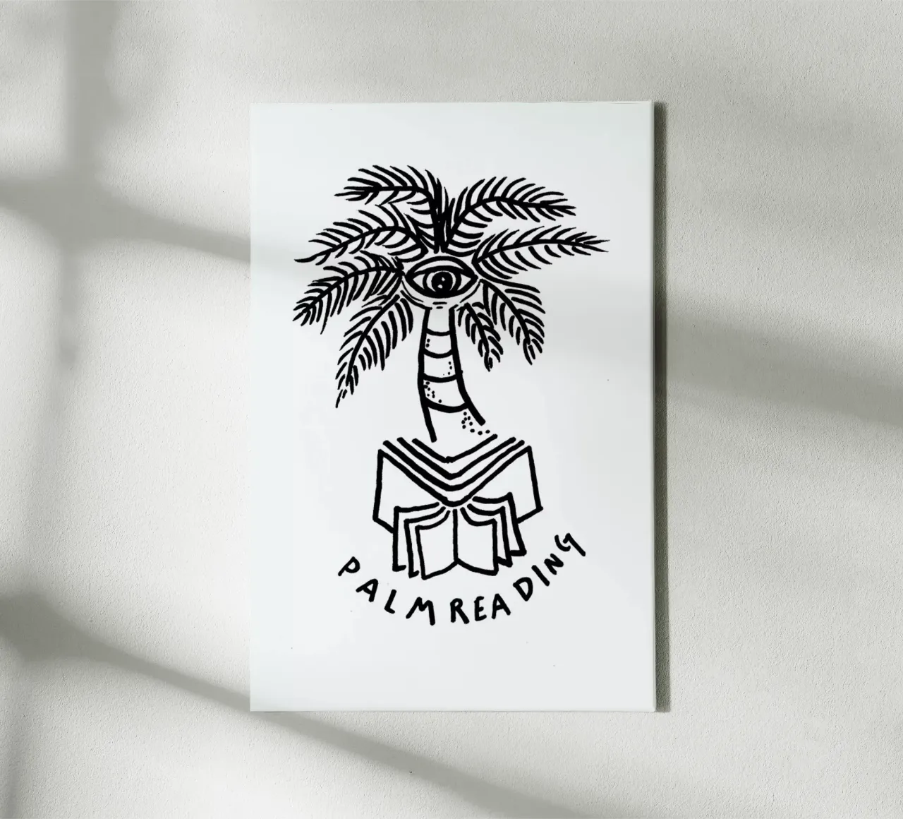 Palm Reading White tela con Cornice a cassetta da Daniela Roessler