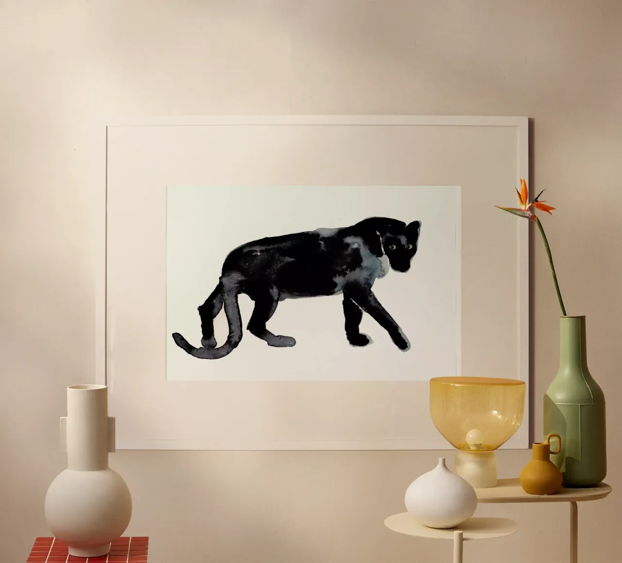 Panther poster con telaio in alluminio da Farina Kuklinski