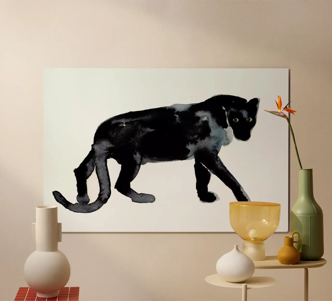 Panther poster con telaio in alluminio da Farina Kuklinski