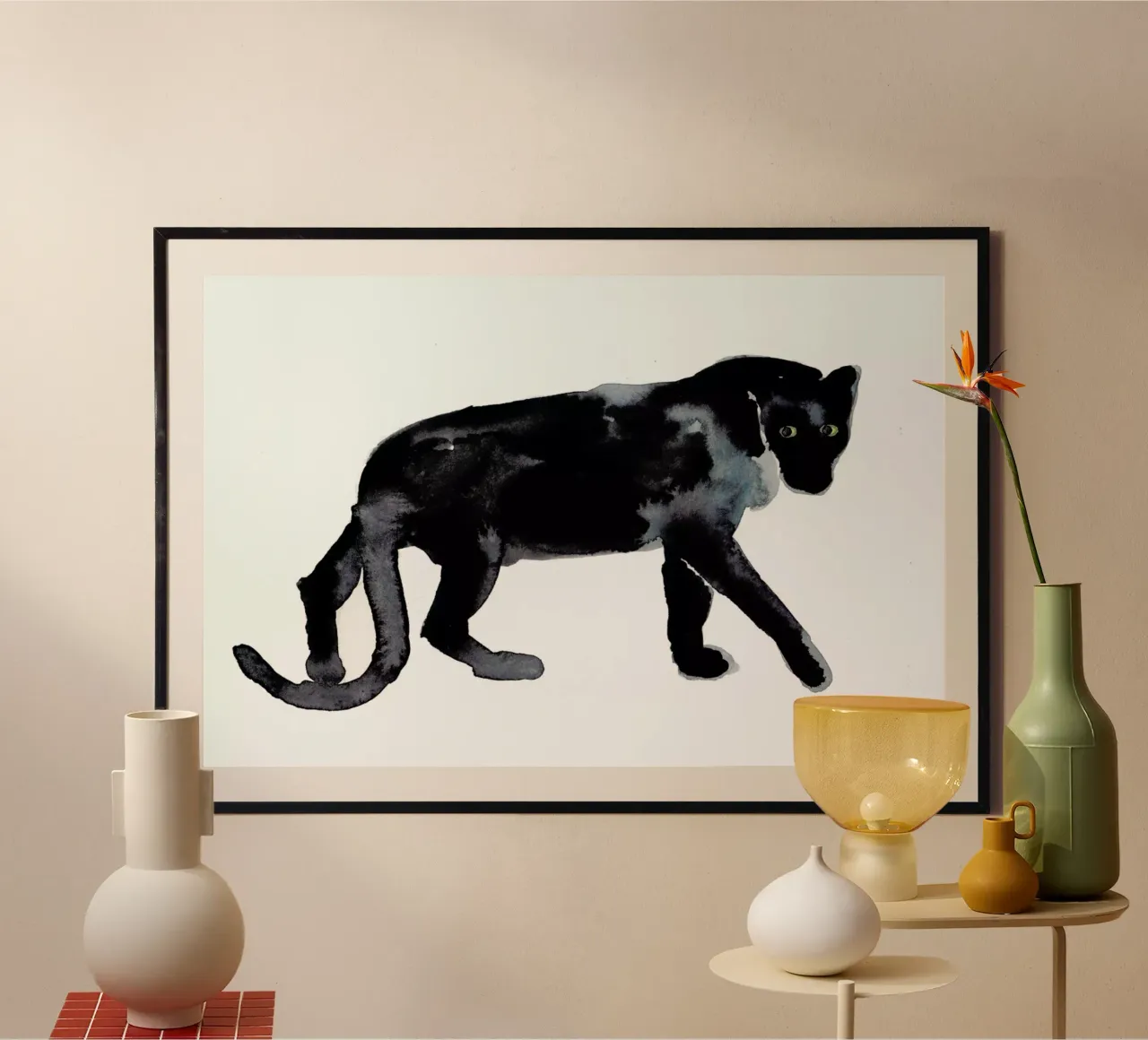 Panther poster con telaio in alluminio da Farina Kuklinski