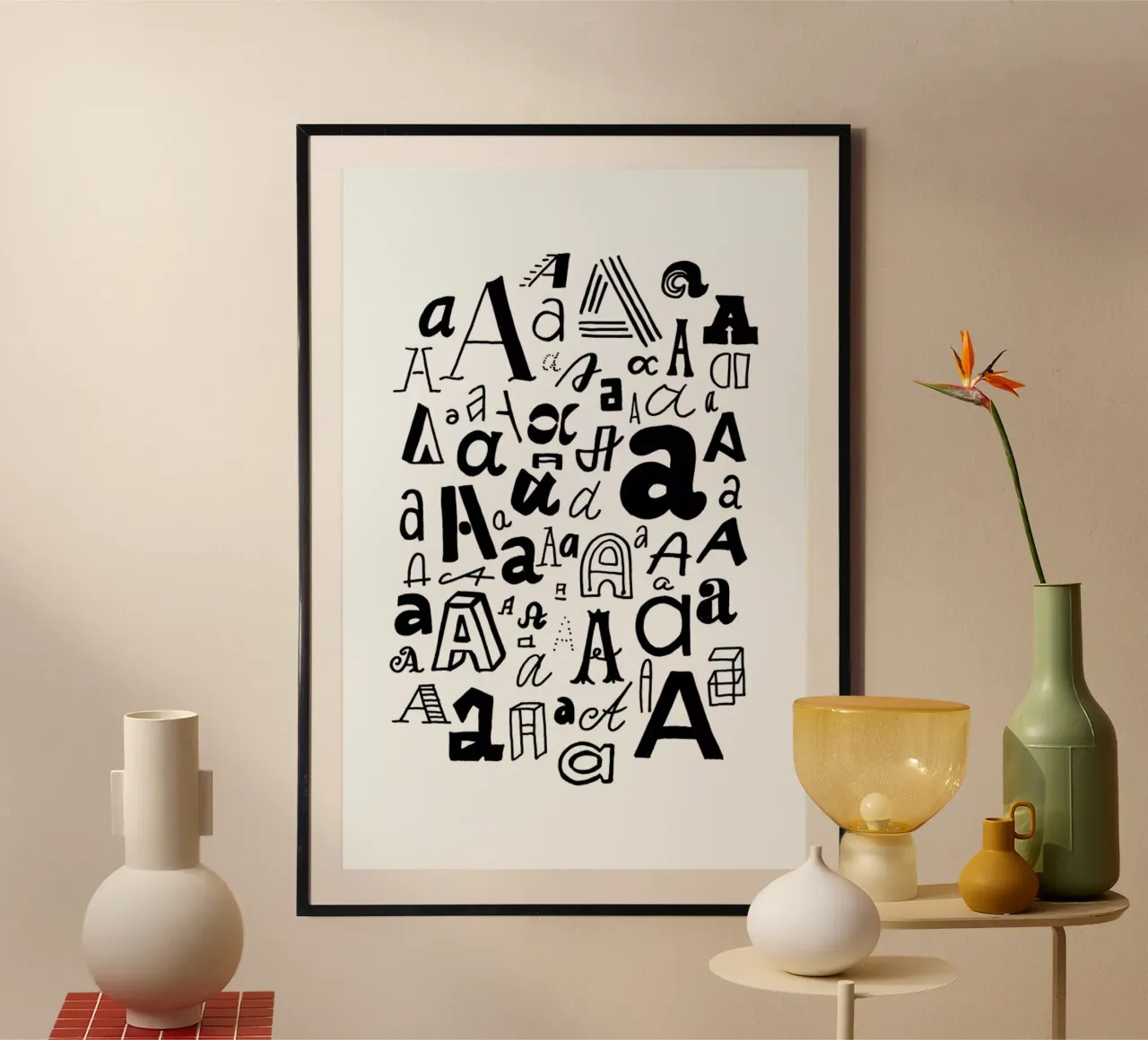 Aa poster with aluminum frame by petiteCAPS