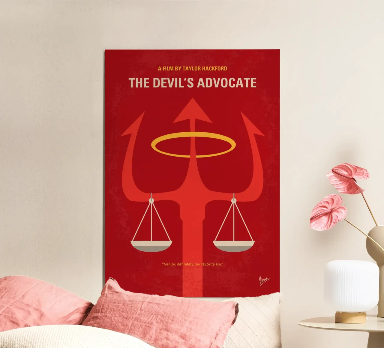 No1458 My The Devils Advocate minimal movie poster poster con telaio in alluminio da Chungkong
