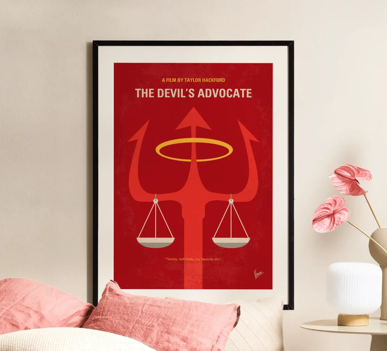 No1458 My The Devils Advocate minimal movie poster poster con telaio in alluminio da Chungkong