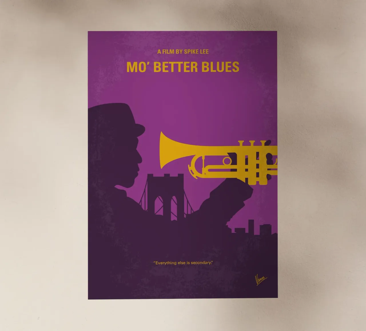 No1467 My Mo Better Blues minimal movie poster pellicola backlit da Chungkong