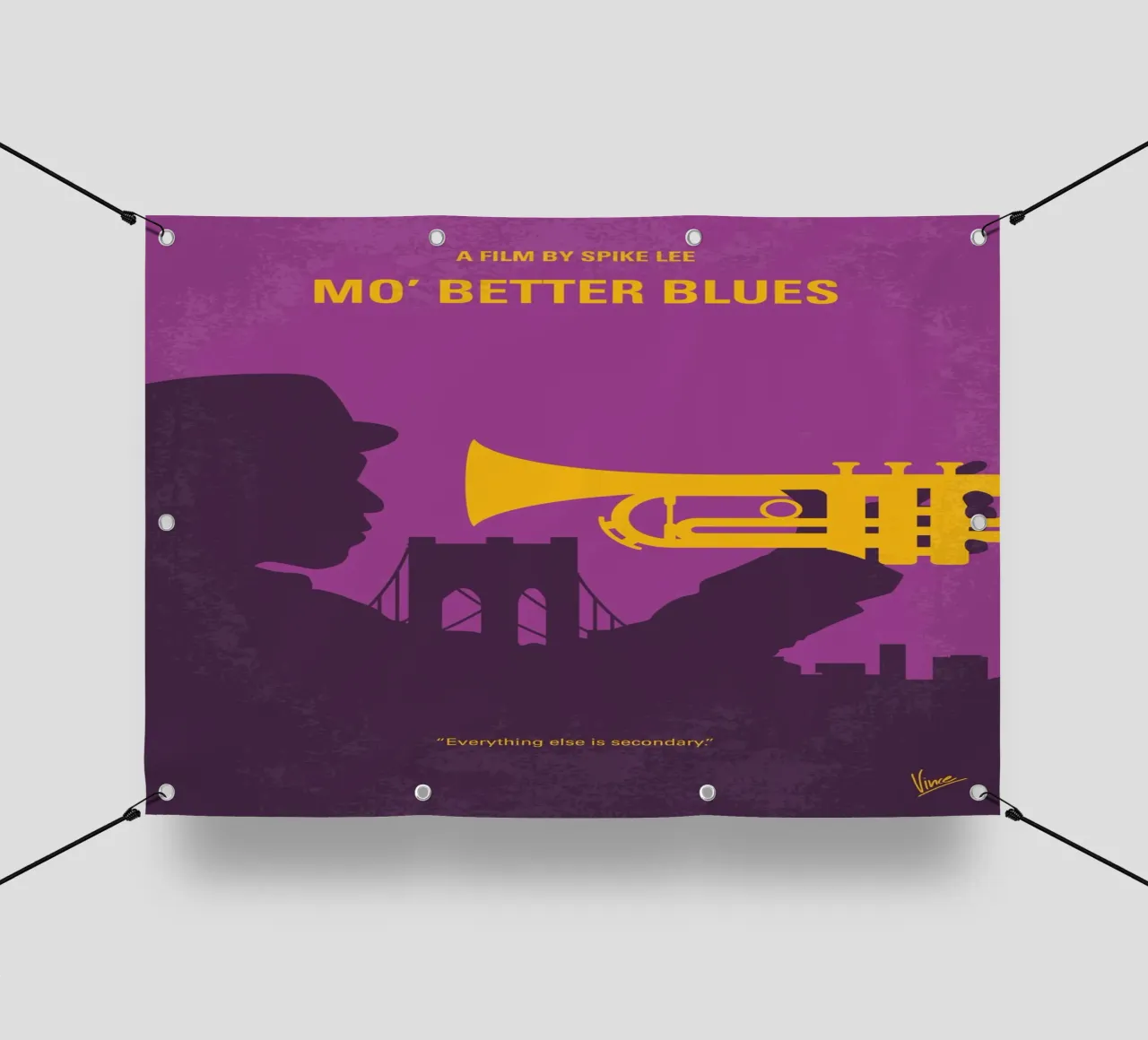 No1467 My Mo Better Blues minimal movie poster telo in pvc da Chungkong