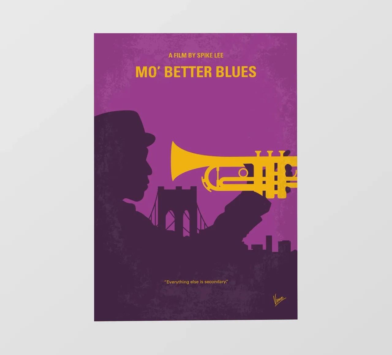 No1467 My Mo Better Blues minimal movie poster telo in pvc da Chungkong