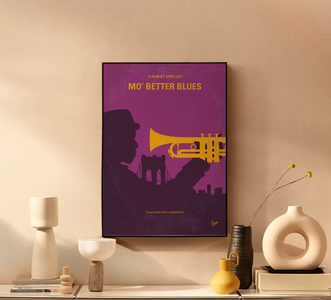 No1467 My Mo Better Blues minimal movie poster plexiglass da Chungkong