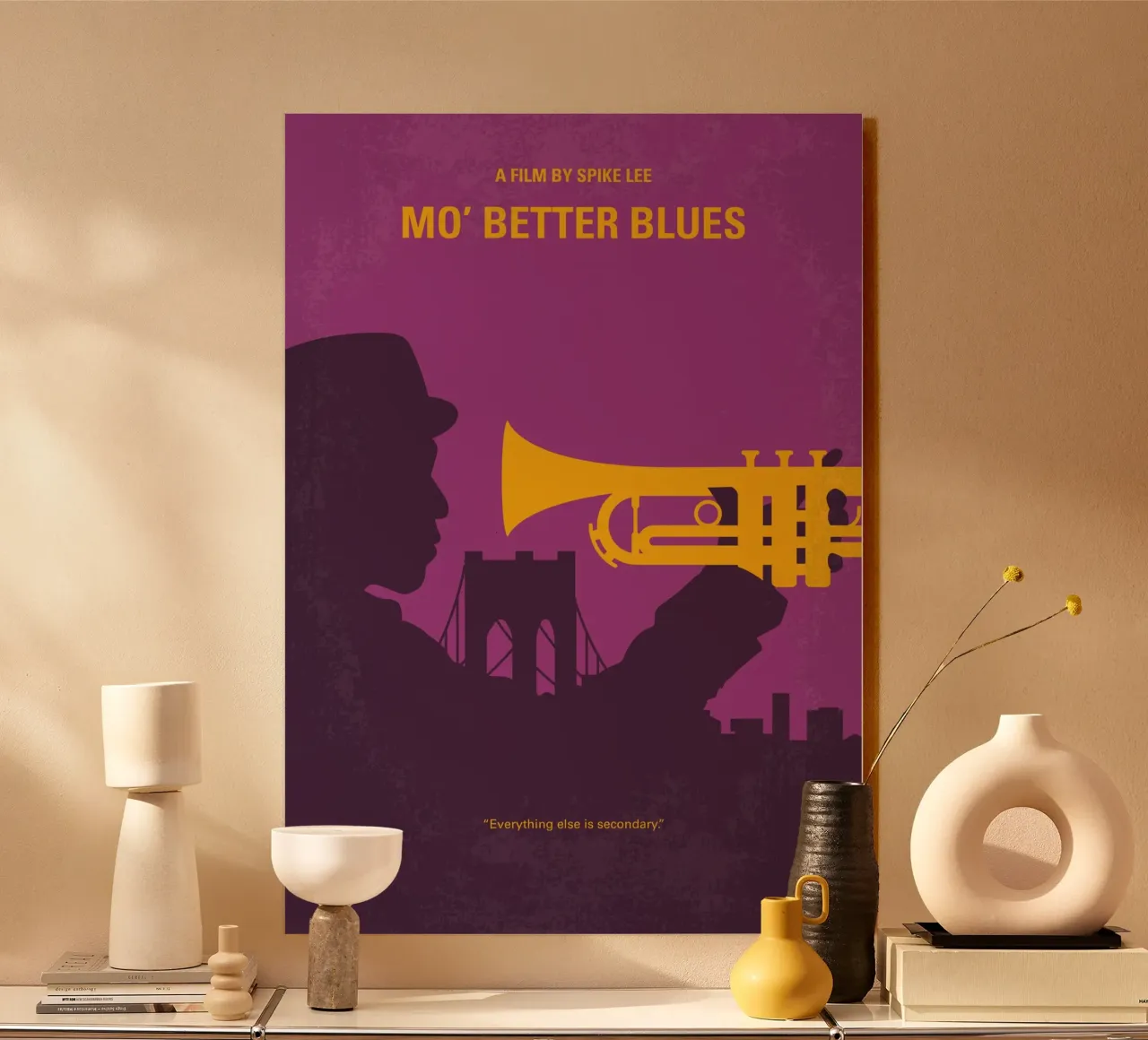 No1467 My Mo Better Blues minimal movie poster plexiglass da Chungkong