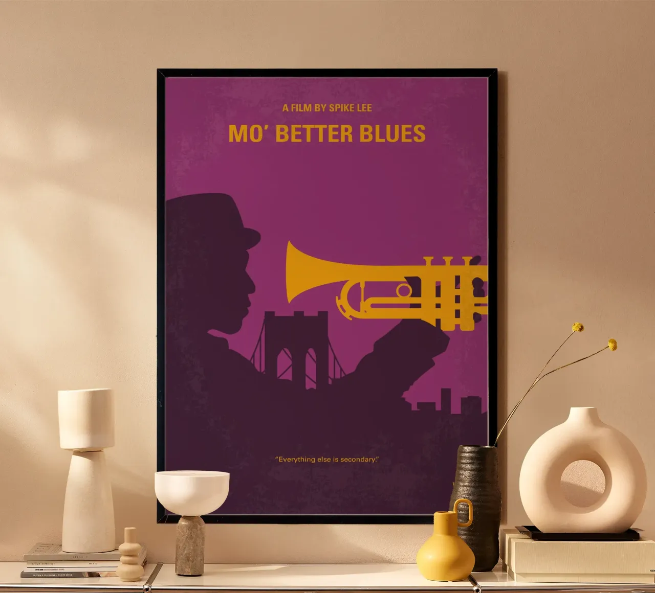 No1467 My Mo Better Blues minimal movie poster poster avec cadre en plastique de Chungkong