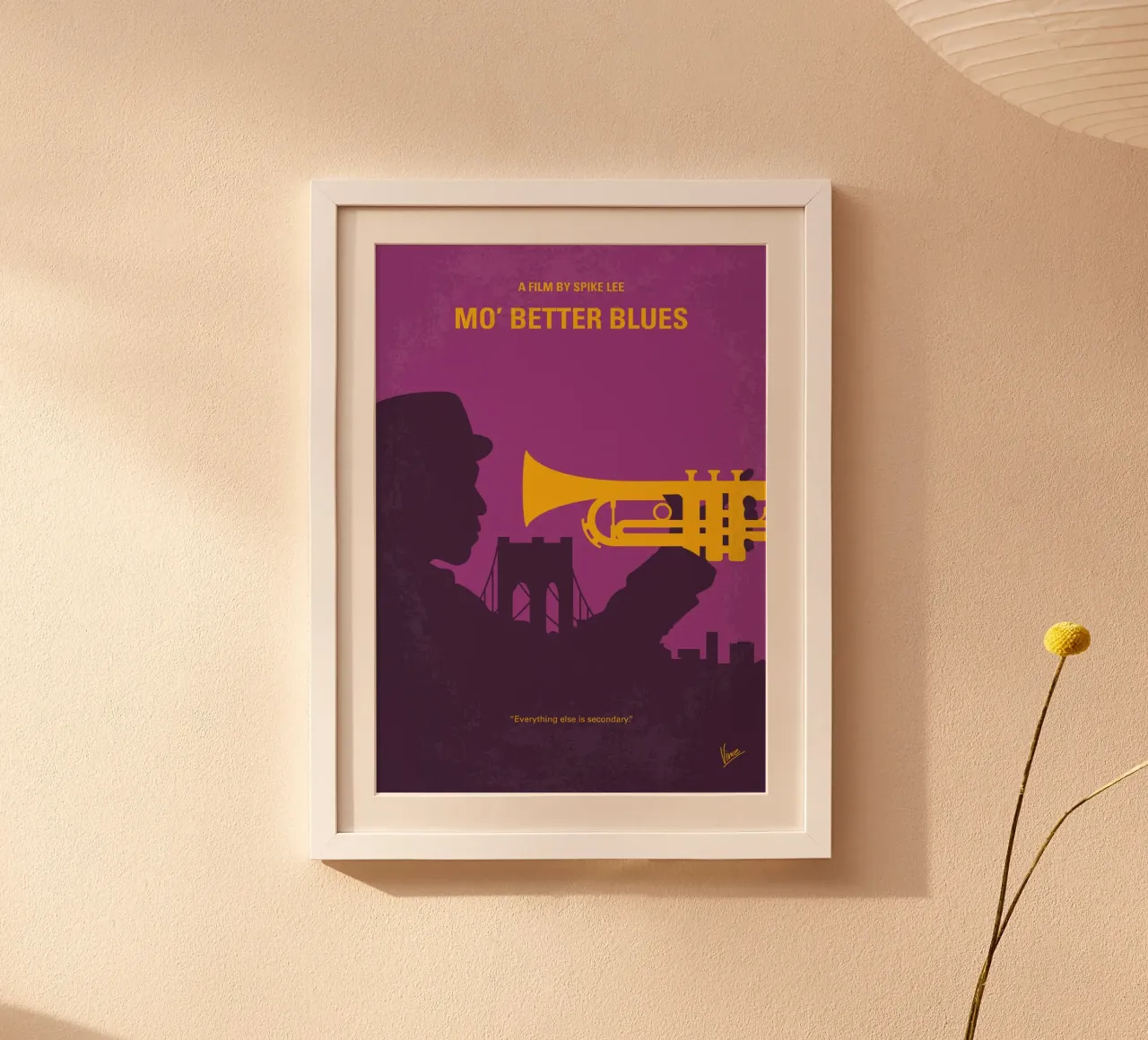 No1467 My Mo Better Blues minimal movie poster poster avec cadre en plastique de Chungkong