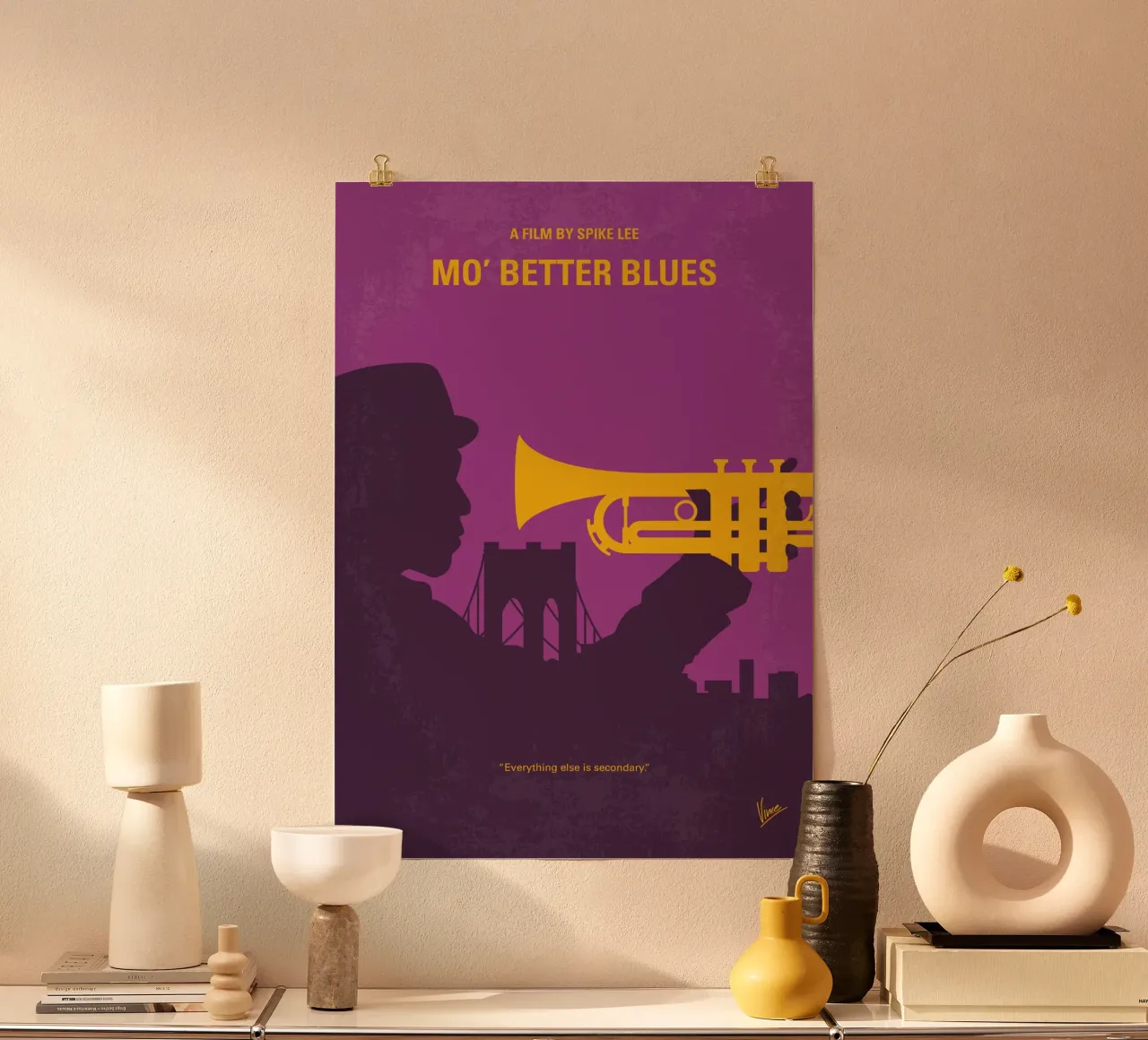 No1467 My Mo Better Blues minimal movie poster poster avec cadre en plastique de Chungkong