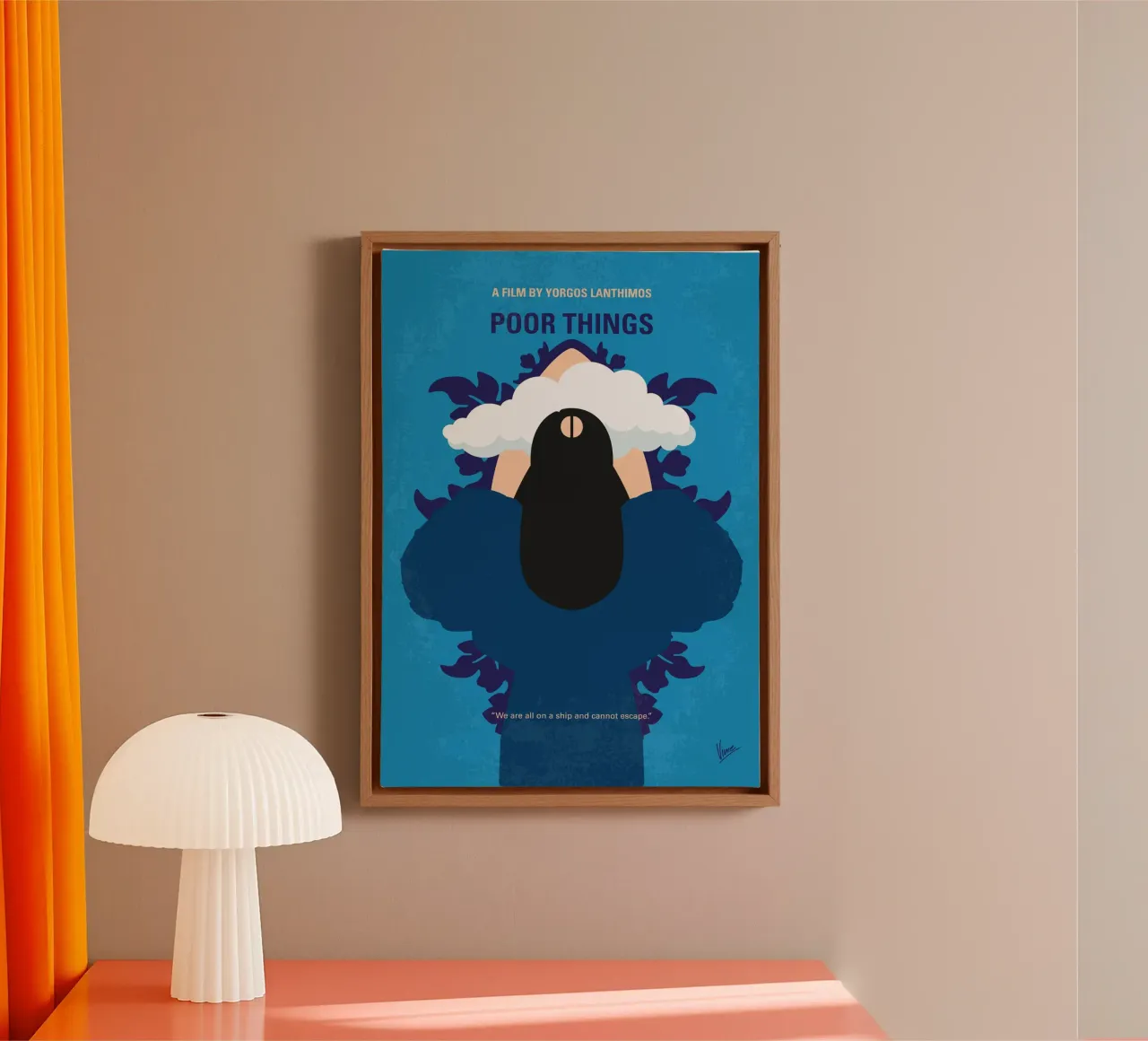 No1469 My Poor Things minimal movie poster tela con Cornice a cassetta da Chungkong