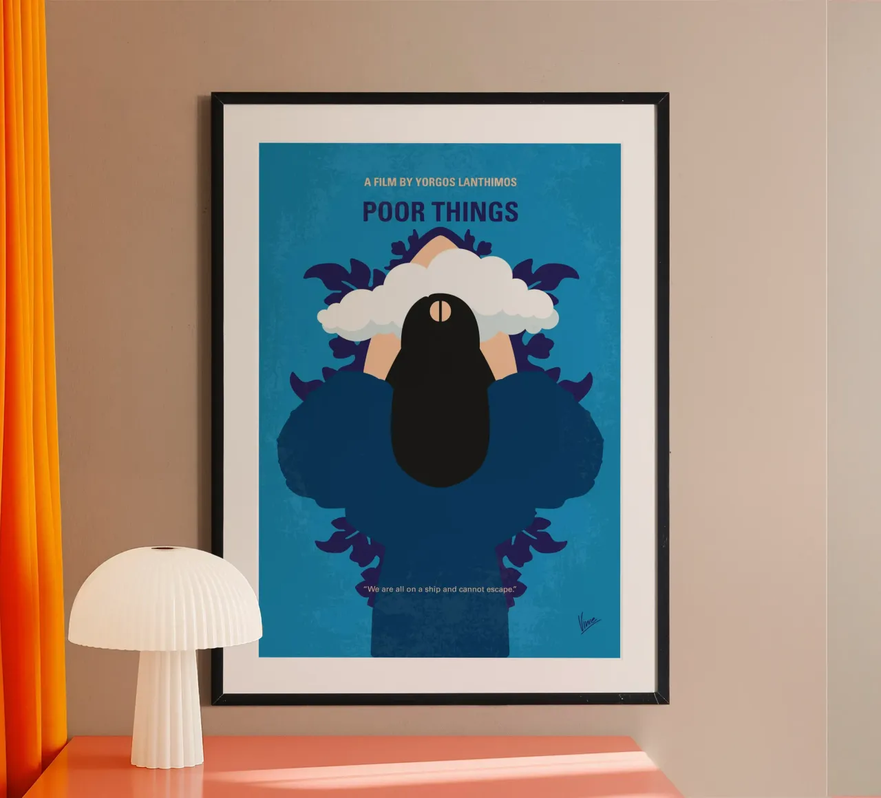 No1469 My Poor Things minimal movie poster poster con marco de madera de Chungkong