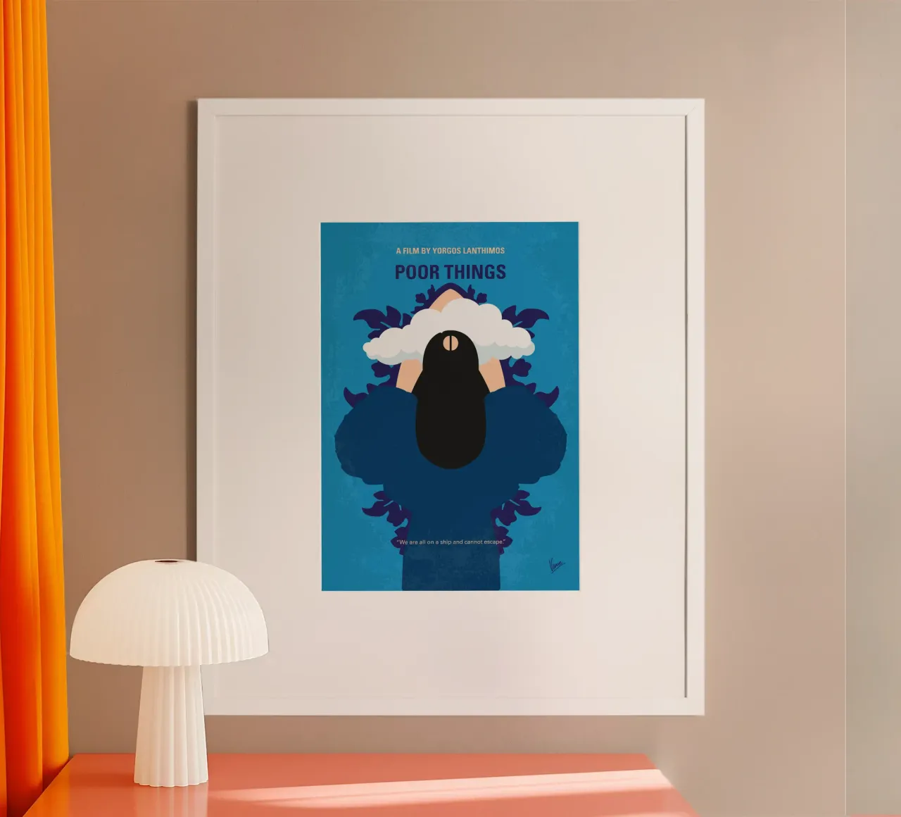 No1469 My Poor Things minimal movie poster poster con marco de madera de Chungkong