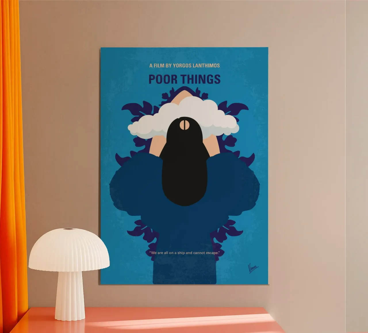 No1469 My Poor Things minimal movie poster poster con marco de madera de Chungkong