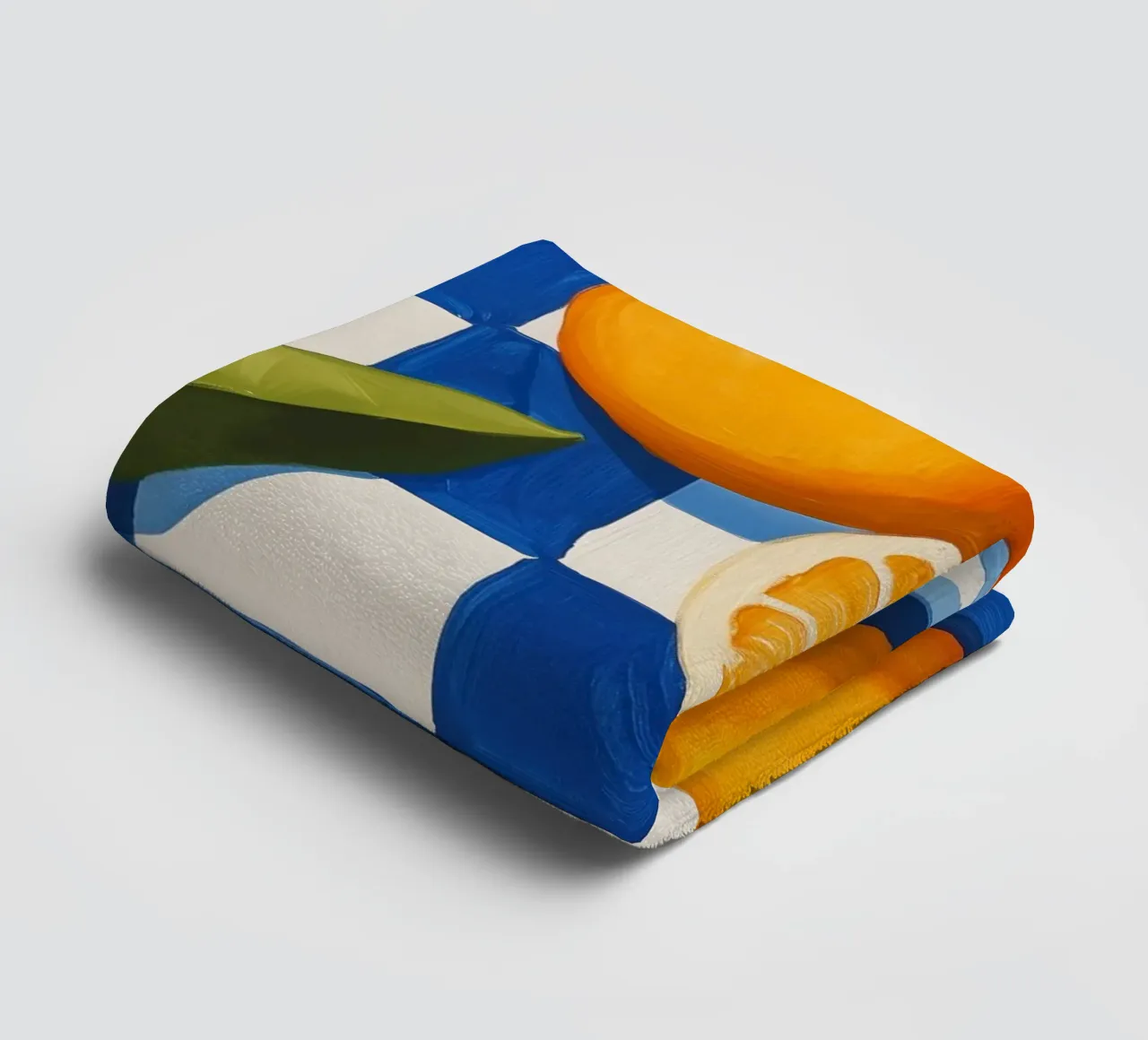 Citrus Harmony on Checkered Canvas towel by Melloi Art Print