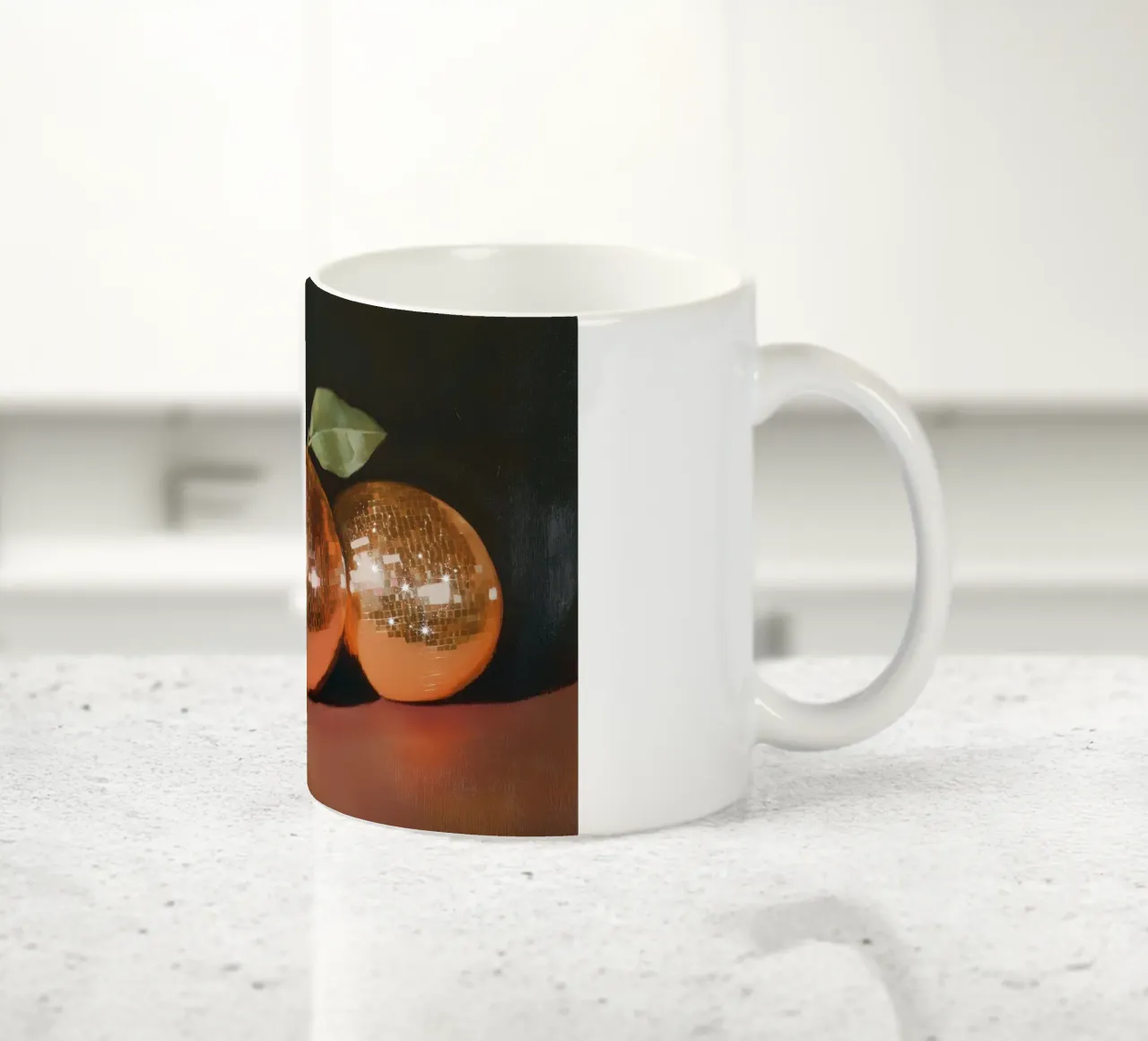 Still Life Disco Ball Fruit Wall Art ceramic mug by Melloi Art Print