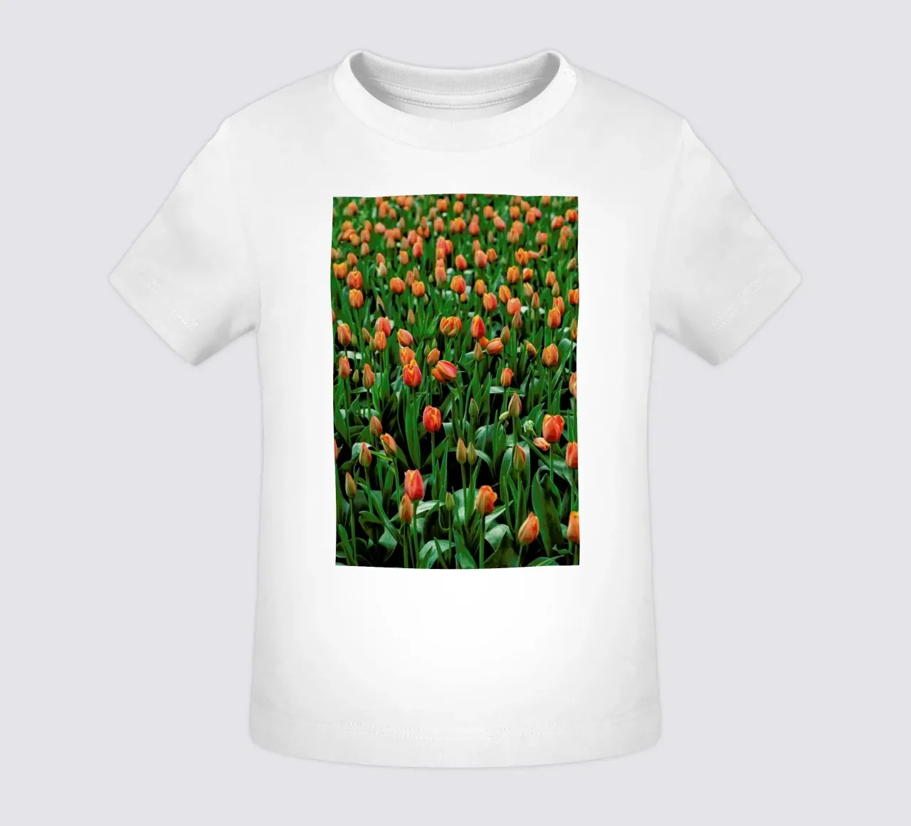 Tulip Field Orange maglietta neonato da Curious Collections by Marielle Leenders