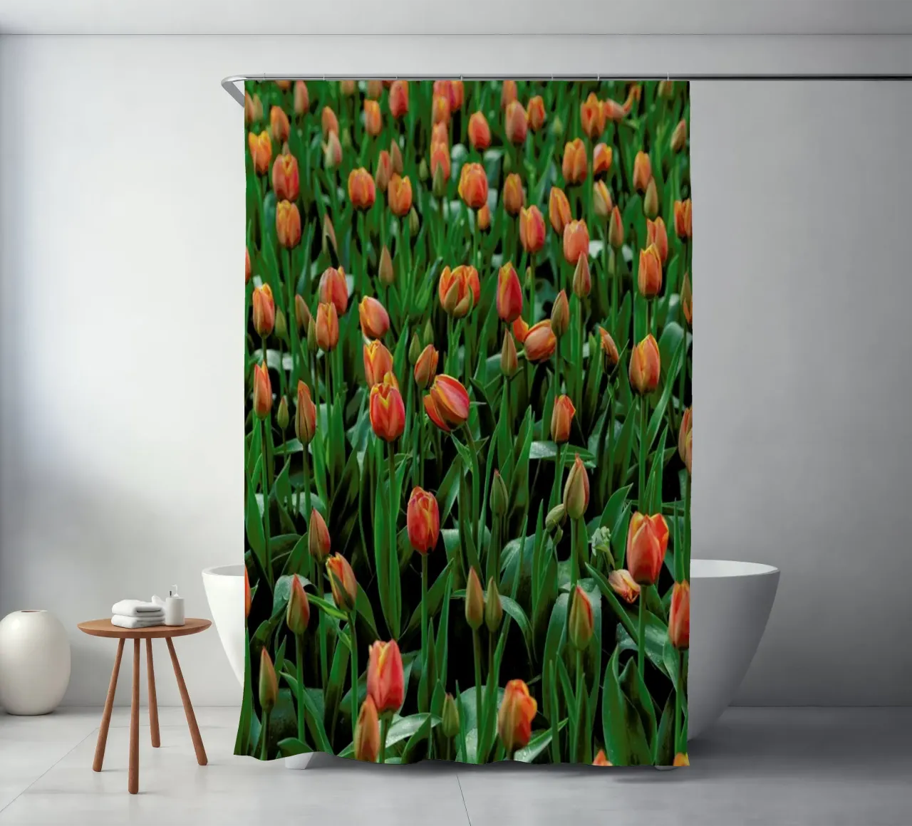 Tulip Field Orange tenda da doccia da Curious Collections by Marielle Leenders