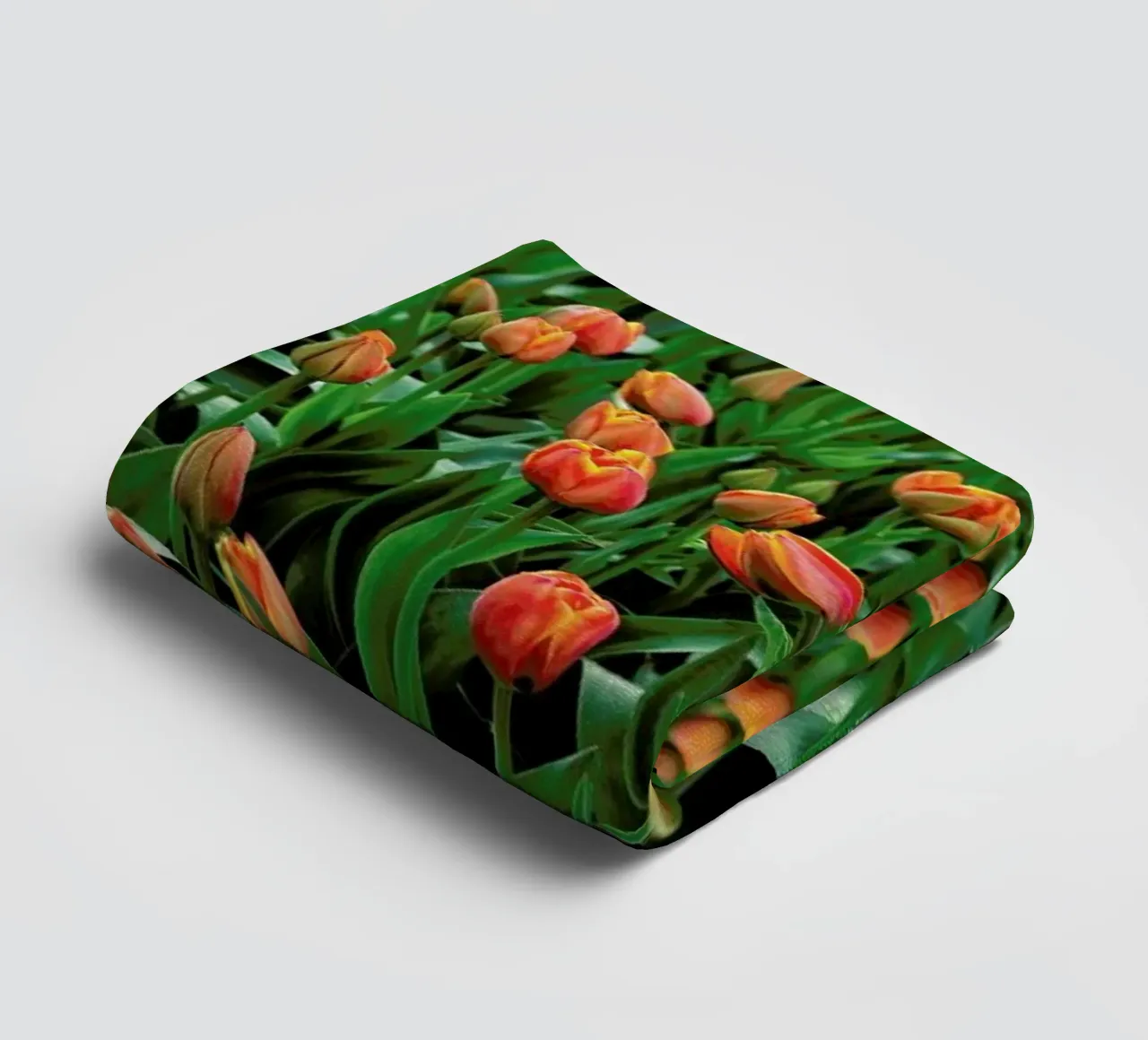 Tulip Field Orange asciugamano da bagno da Curious Collections by Marielle Leenders
