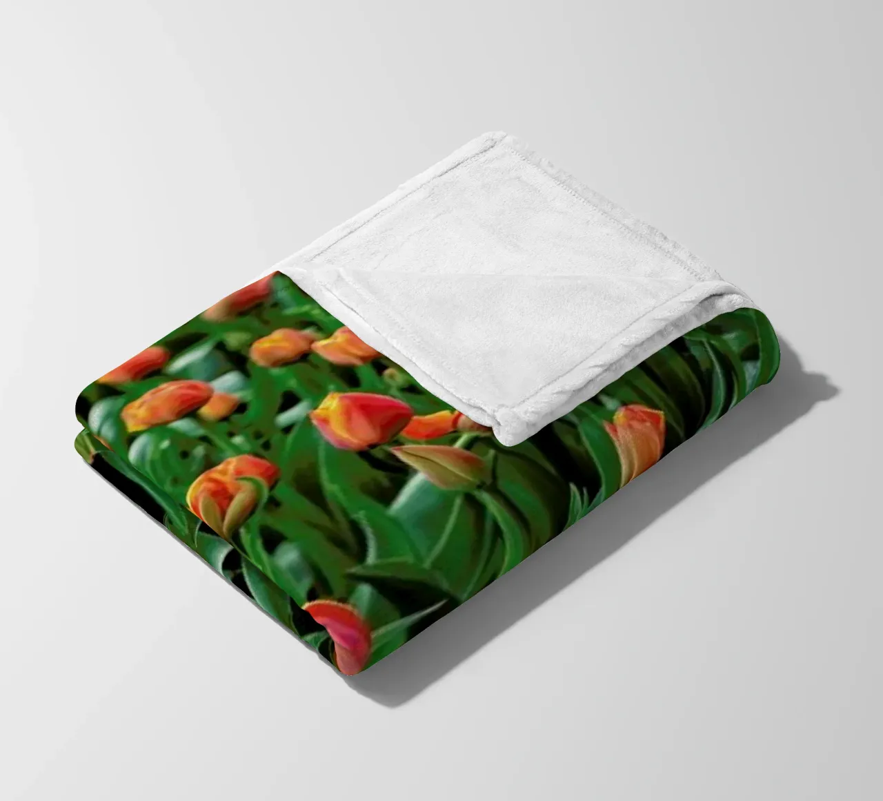 Tulip Field Orange coperta in pile da Curious Collections by Marielle Leenders