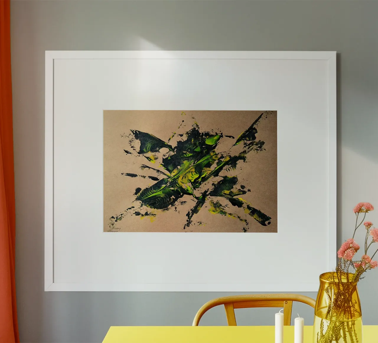 NATURAL STYLE 35 poster con telaio in alluminio da Thierry Vobmann Abstract painting