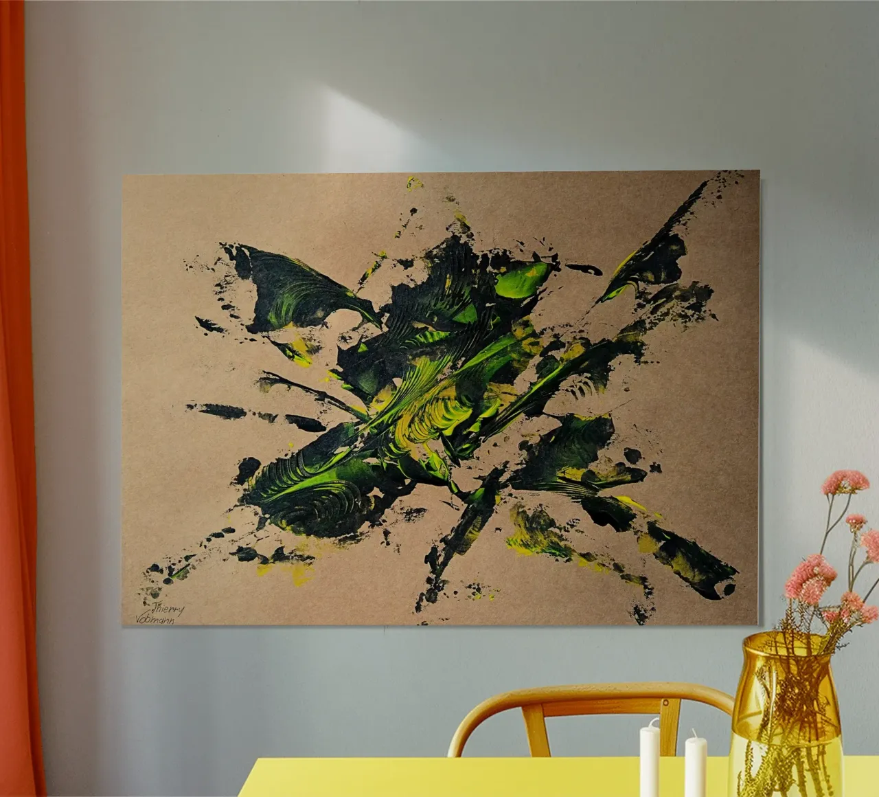 NATURAL STYLE 35 poster con telaio in alluminio da Thierry Vobmann Abstract painting