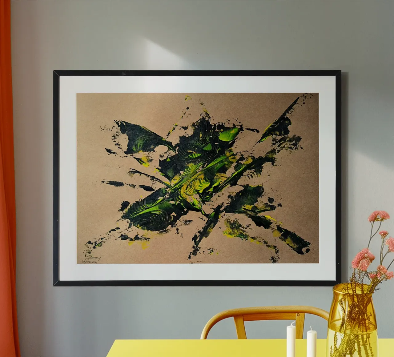 NATURAL STYLE 35 poster con telaio in alluminio da Thierry Vobmann Abstract painting