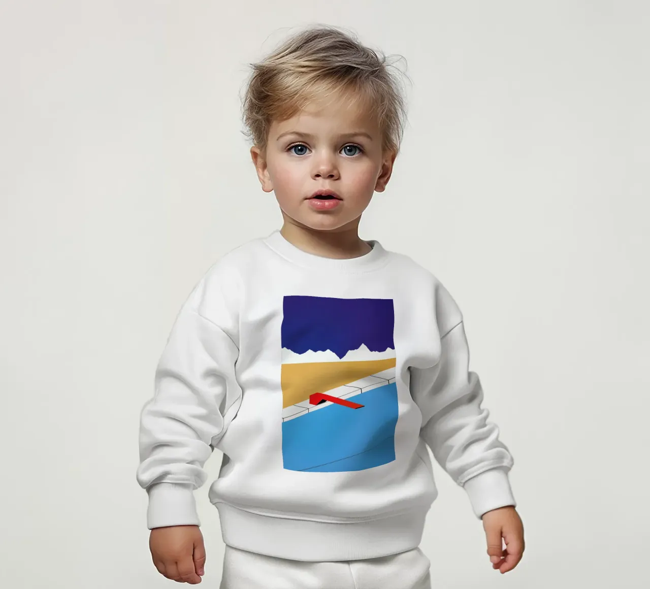 Desert Pool with Red Diving Board felpa neonato da Rosi Feist