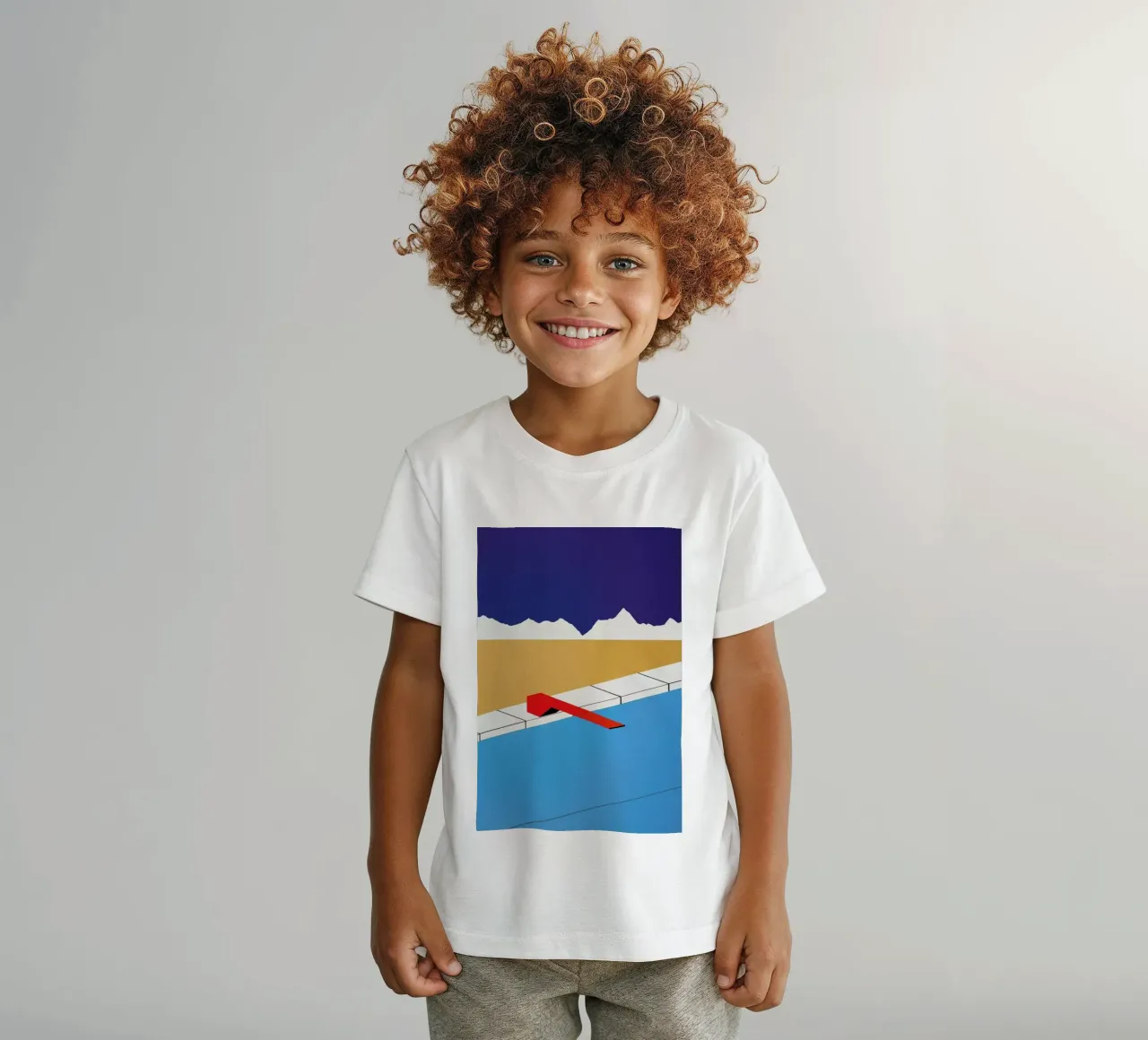 Desert Pool with Red Diving Board t-shirt bambini da Rosi Feist