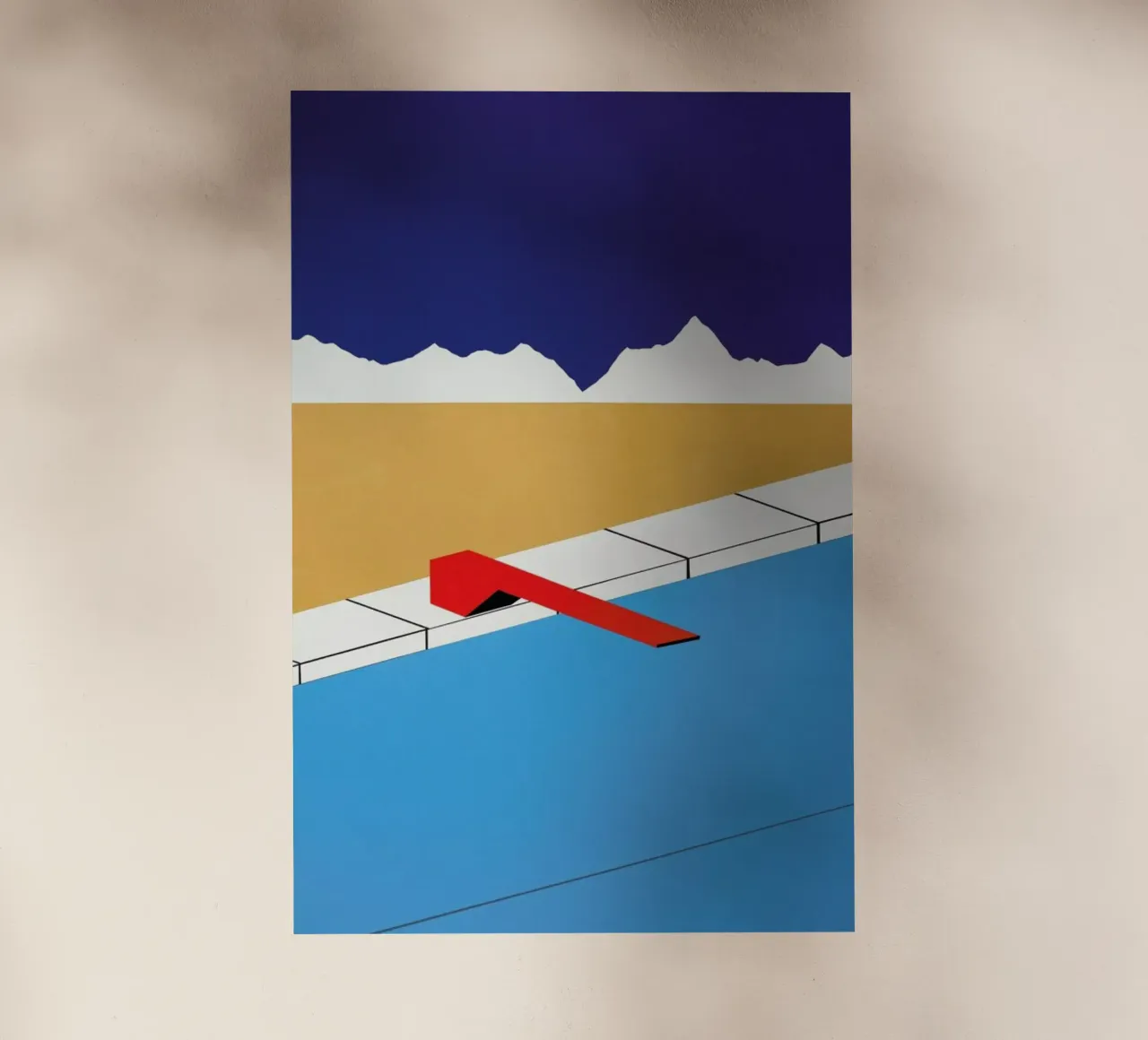 Desert Pool with Red Diving Board pellicola backlit da Rosi Feist