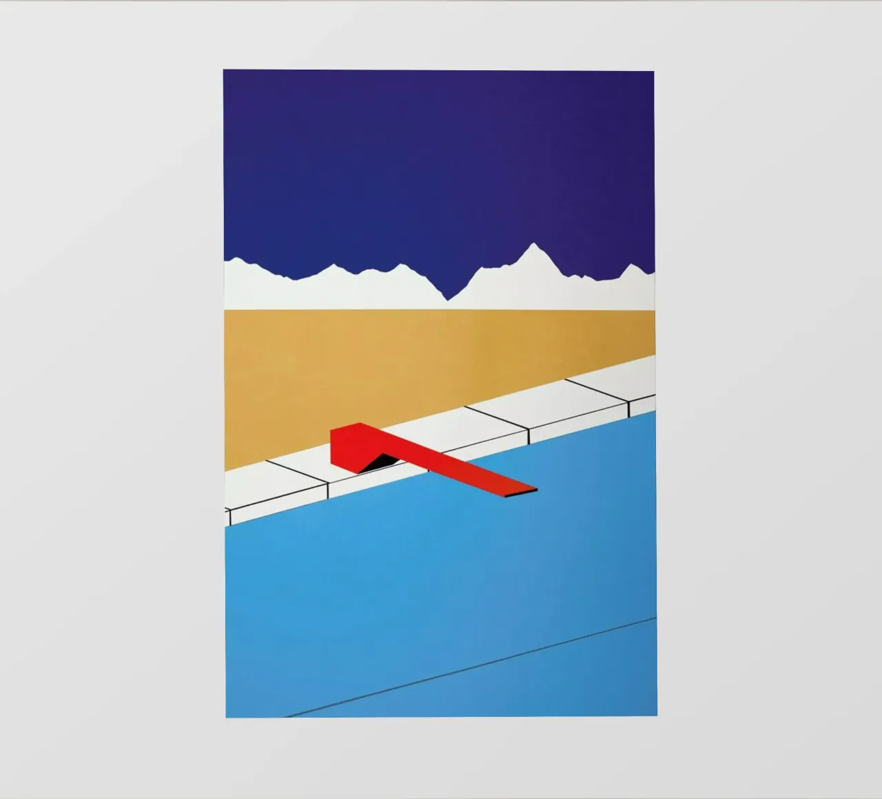 Desert Pool with Red Diving Board pellicola backlit da Rosi Feist