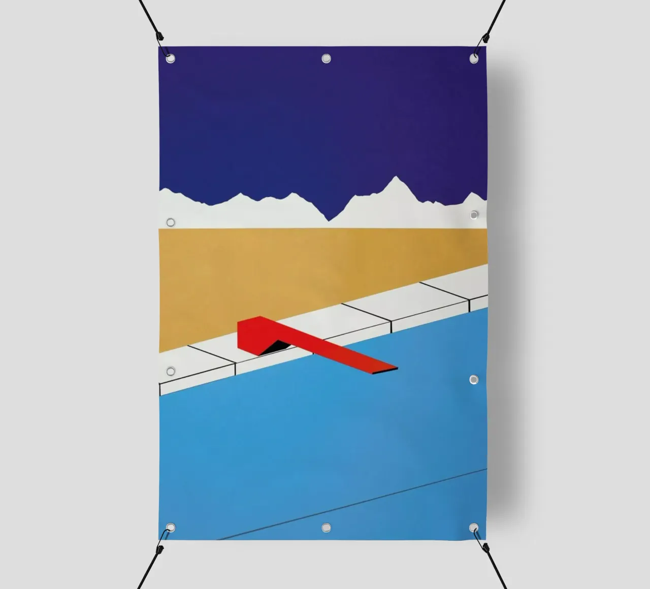 Desert Pool with Red Diving Board telo in pvc da Rosi Feist
