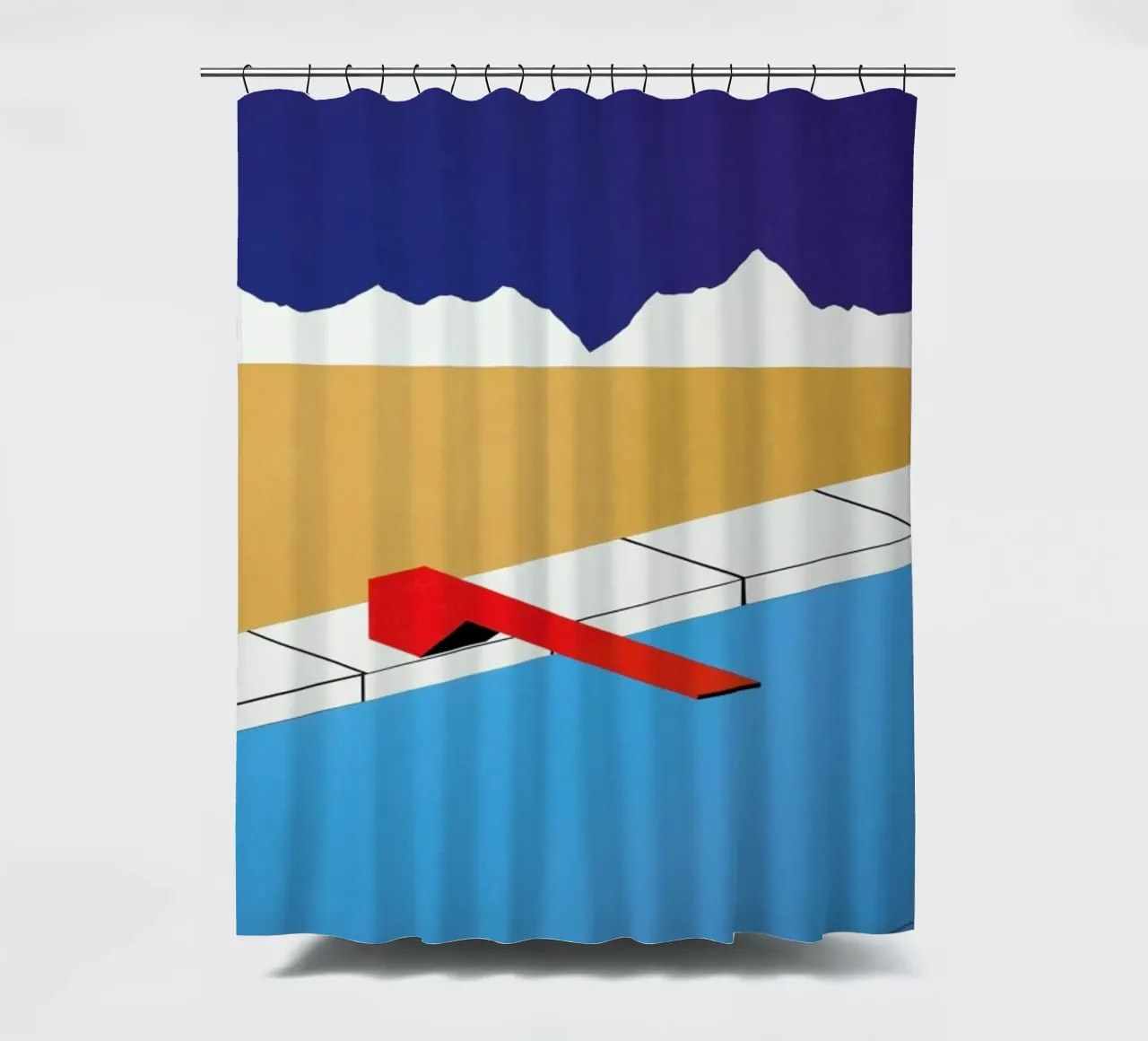 Desert Pool with Red Diving Board tenda da doccia da Rosi Feist