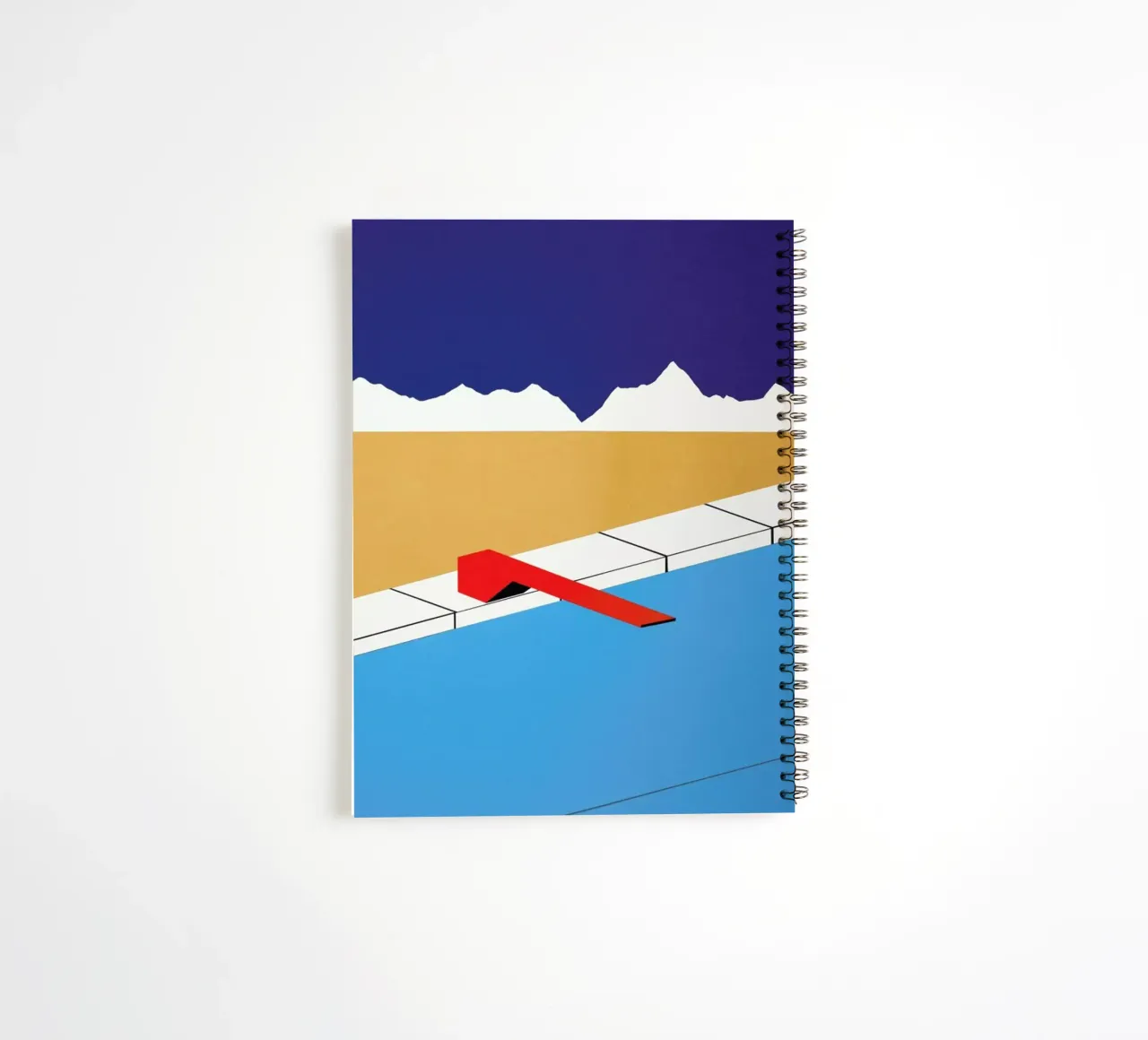 Desert Pool with Red Diving Board spiral notebook by Rosi Feist