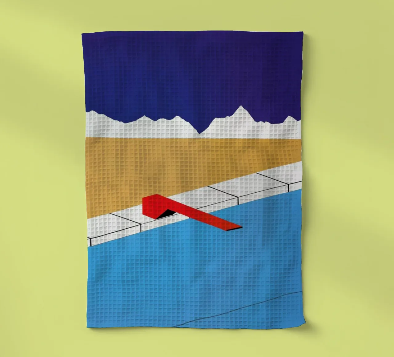 Desert Pool with Red Diving Board canovaccio da cucina da Rosi Feist