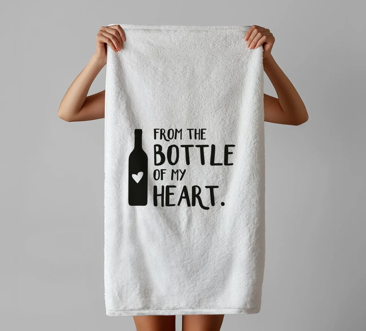 From the bottle of my heart towel by Constanze Art Direction