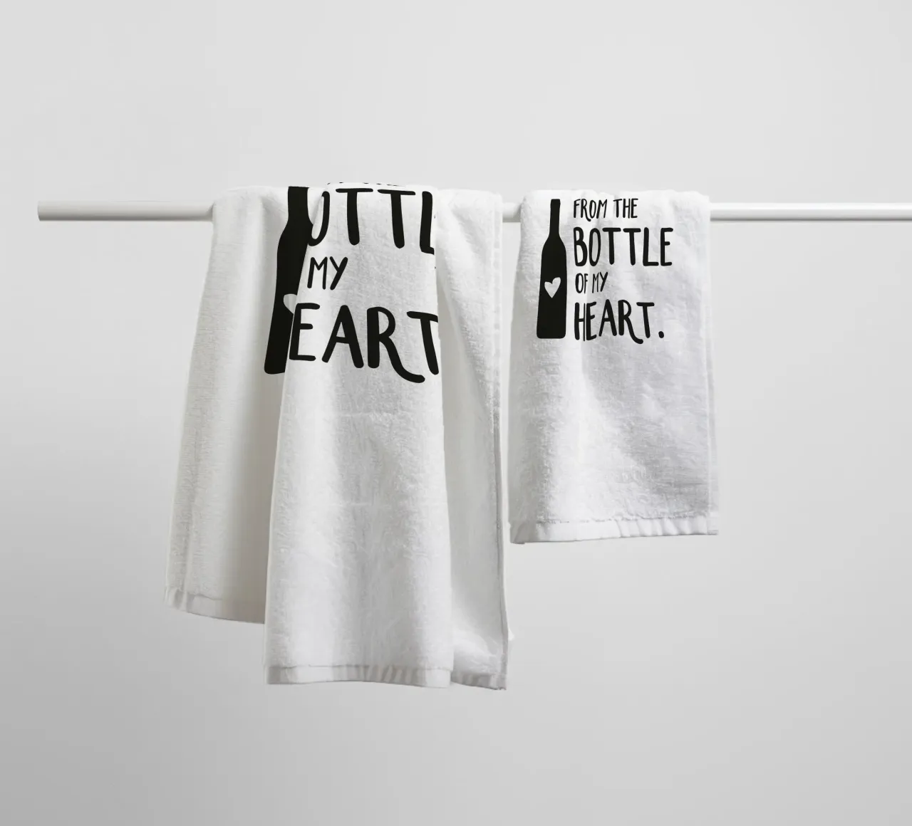 From the bottle of my heart towel by Constanze Art Direction