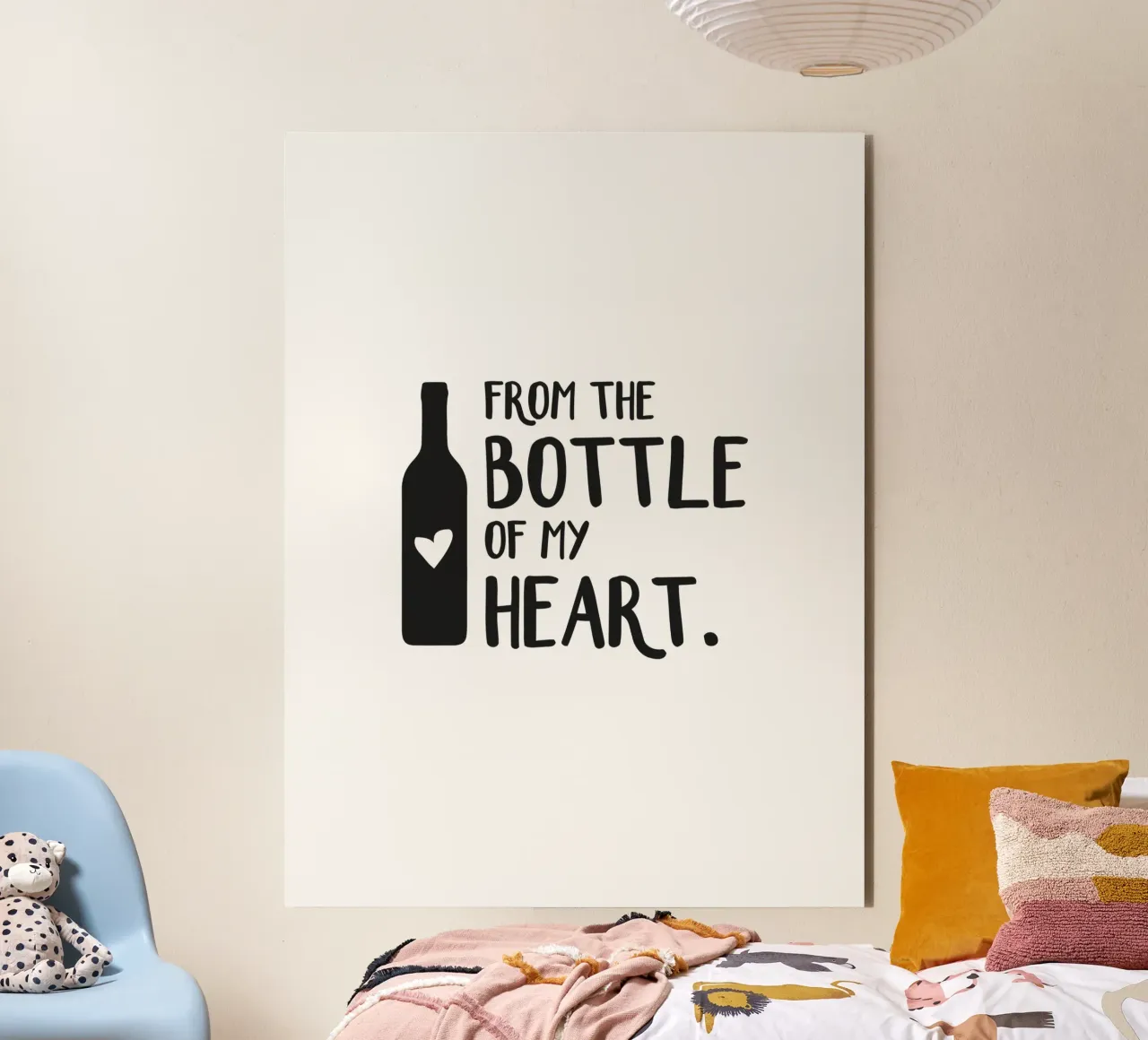 Dalla bottiglia del mio cuore alluminio dibond da Constanze Art Direction