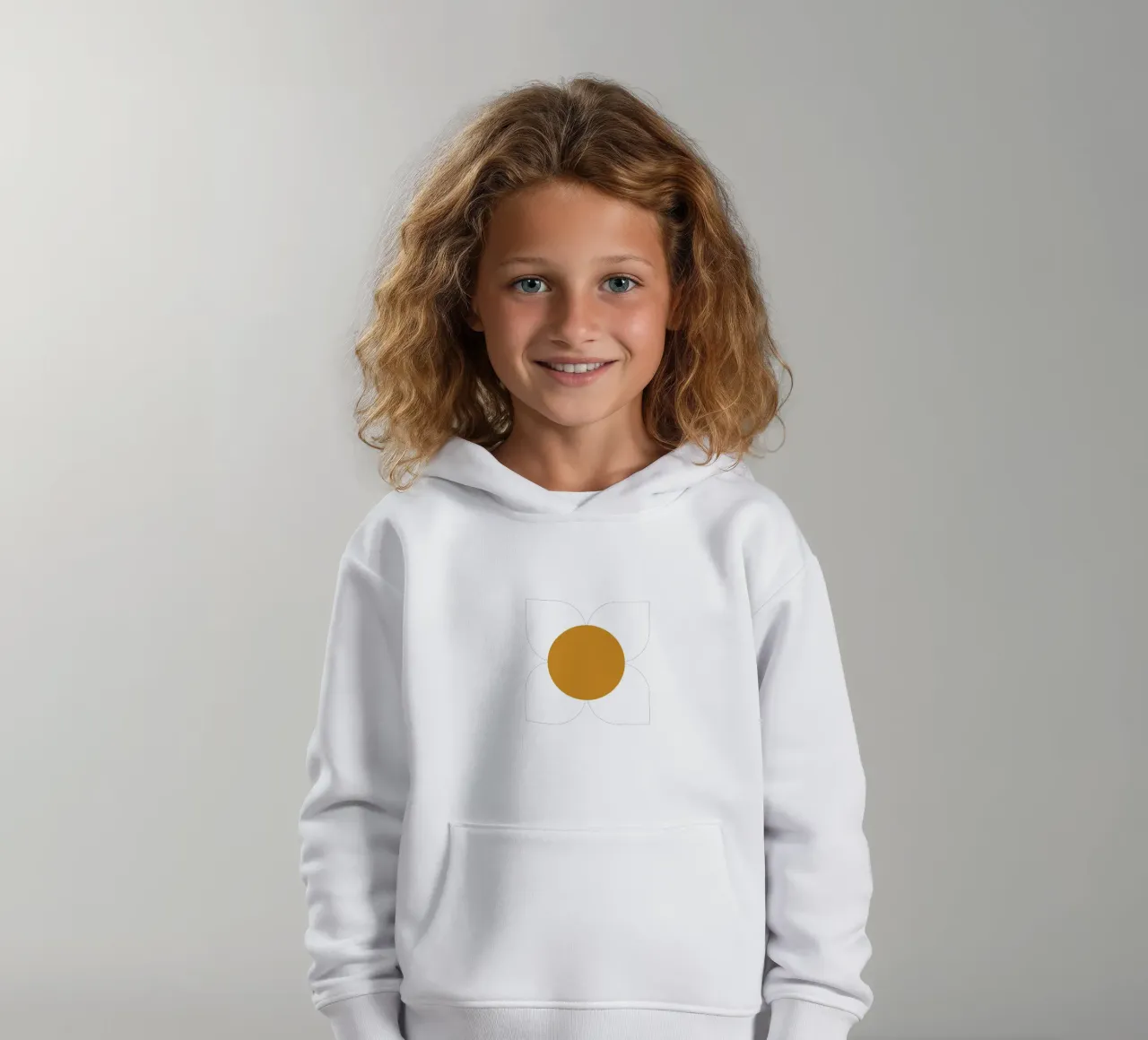 Golden Bloom Retro - Geometrico floreale di metà secolo felpa bambino con cappuccio da susanacosta