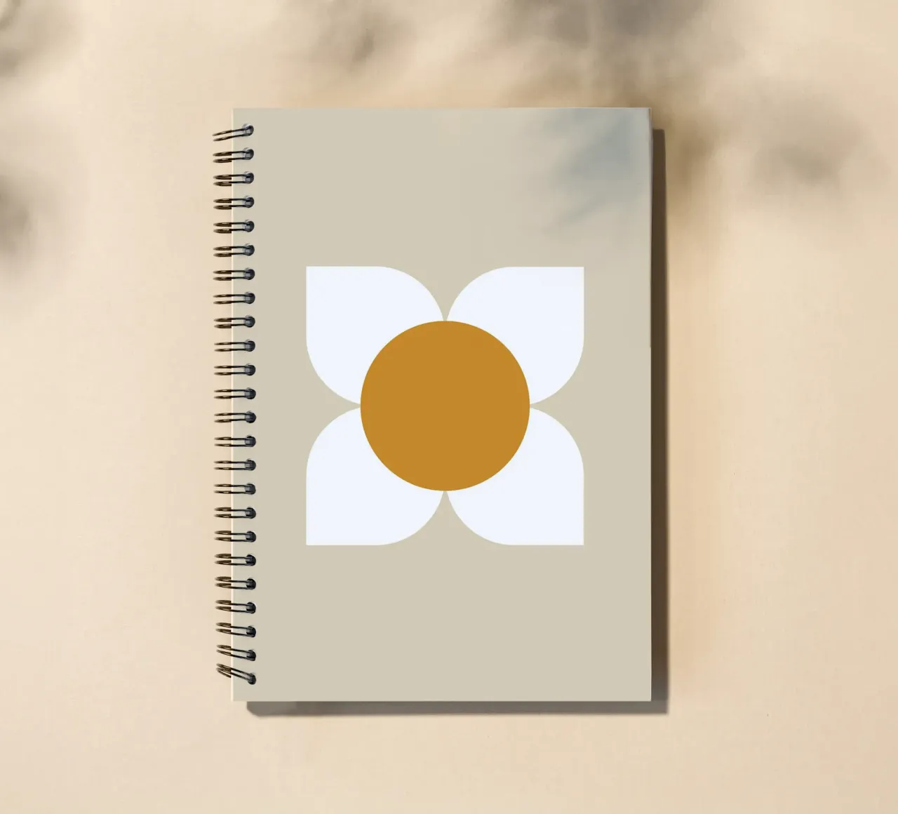 Golden Bloom Retro - Geometrico floreale di metà secolo diario ad anelli da susanacosta