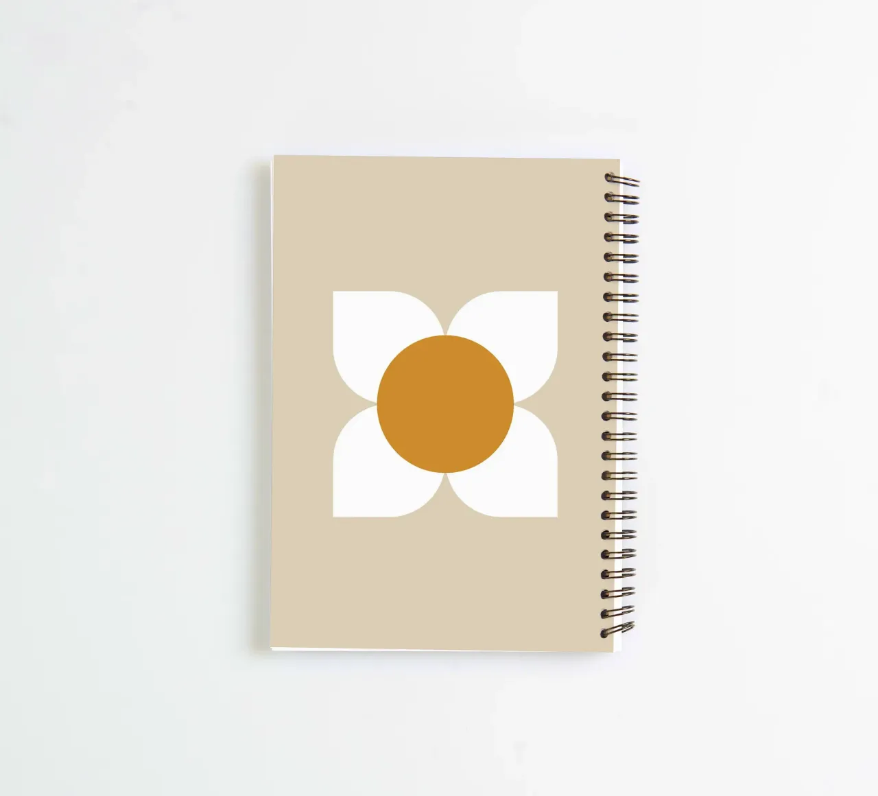 Golden Bloom Retro - Geometrico floreale di metà secolo diario ad anelli da susanacosta