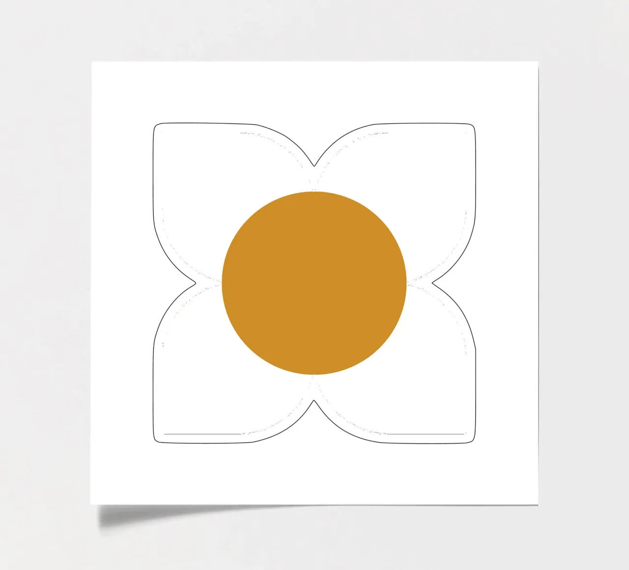 Golden Bloom Retro - Geometrico floreale di metà secolo foglio adesivo da susanacosta
