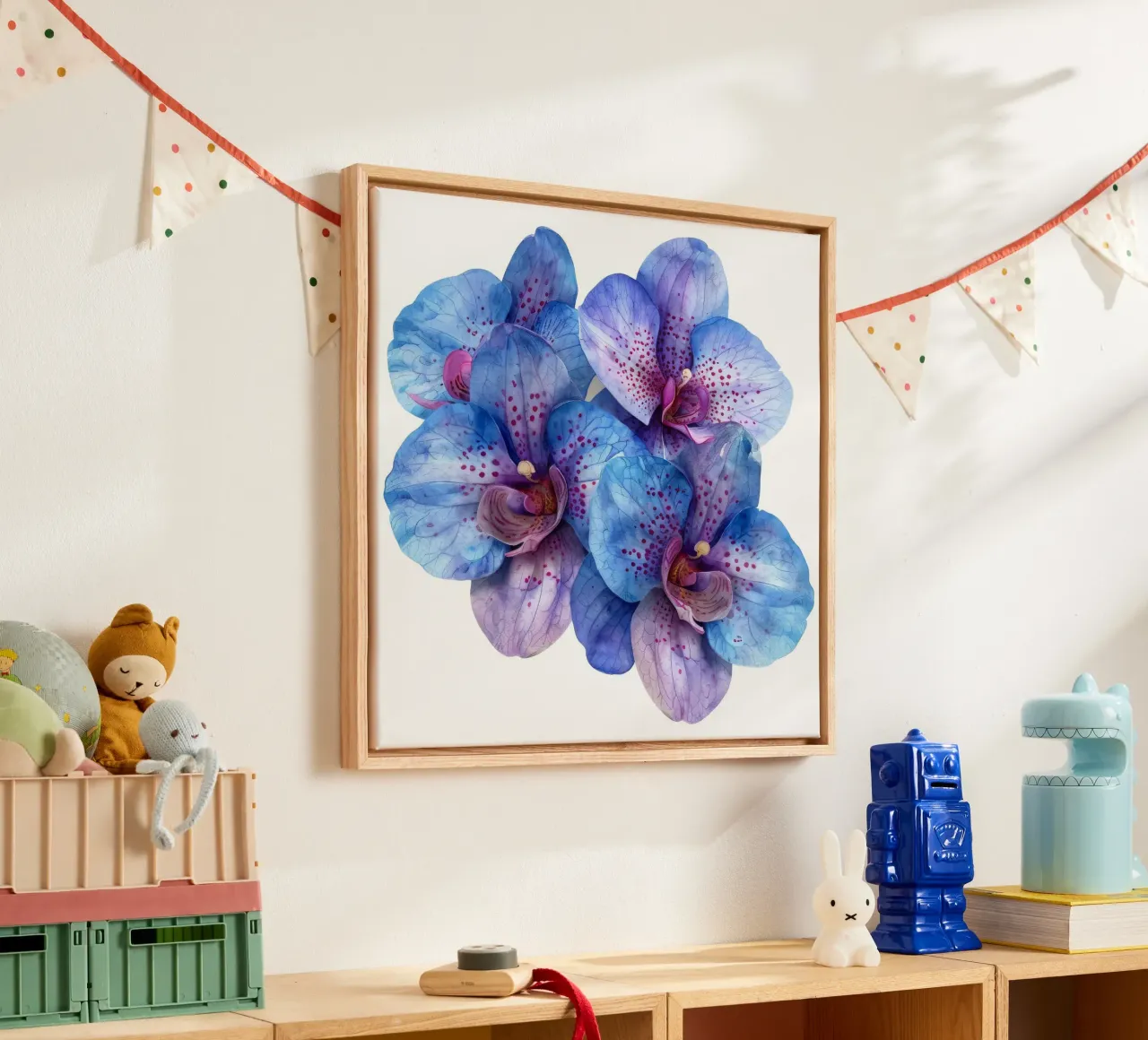 Orchidee bloem 2 canvas met Baklijst van Bold Blooms