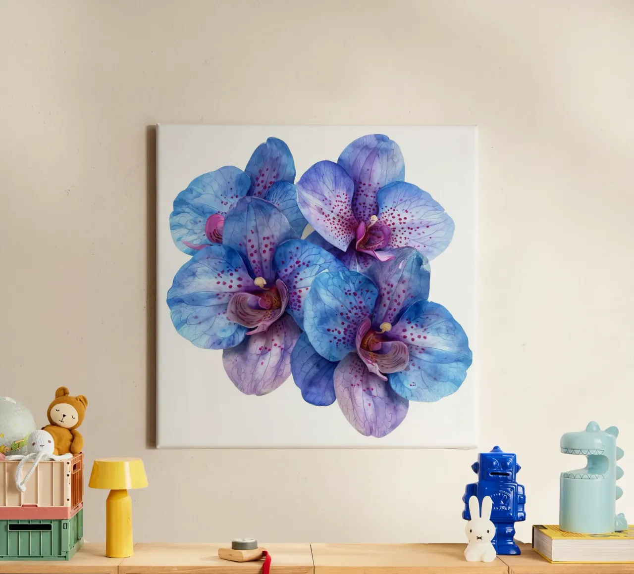 Orchidee bloem 2 canvas met Baklijst van Bold Blooms