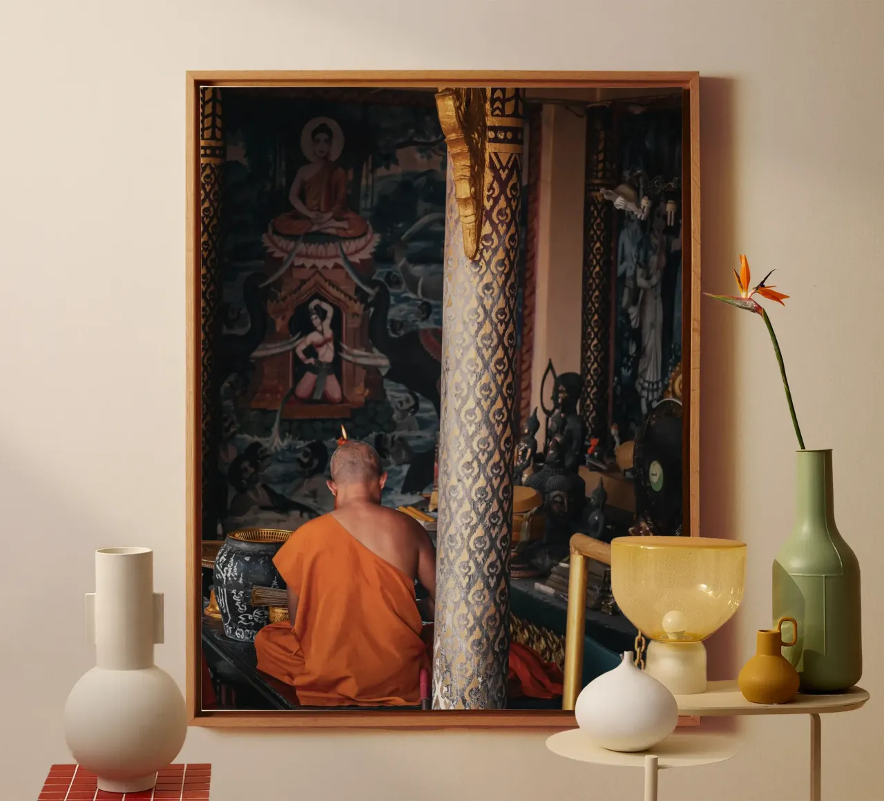 Bouddha tela con Cornice a cassetta da G.W
