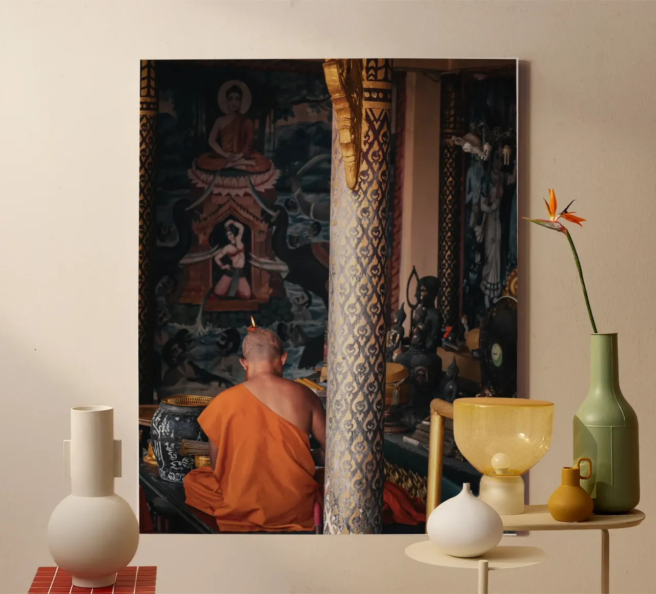 Bouddha tela con Cornice a cassetta da G.W