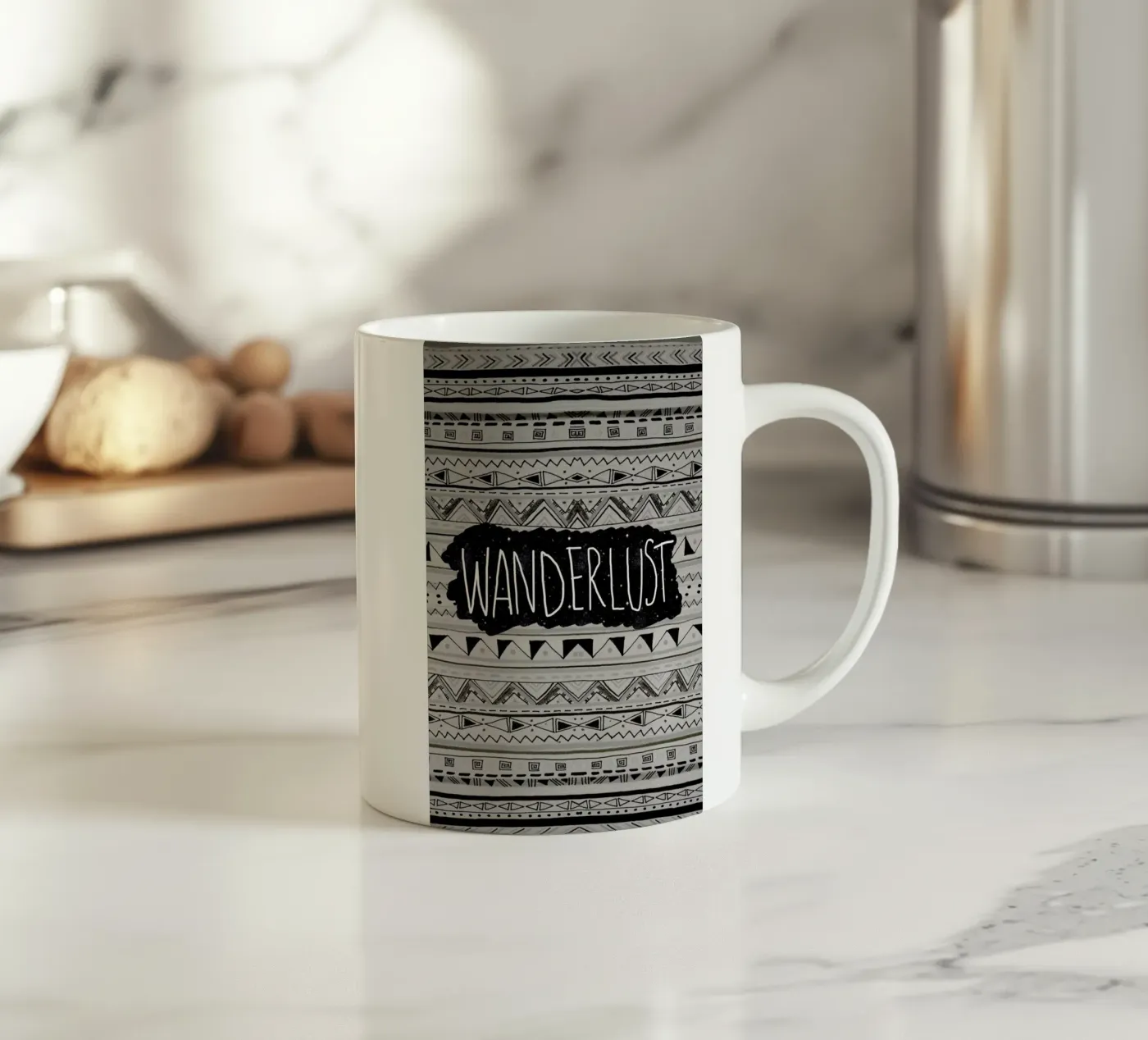 Wanderlust ceramic mug by Vasare Nar